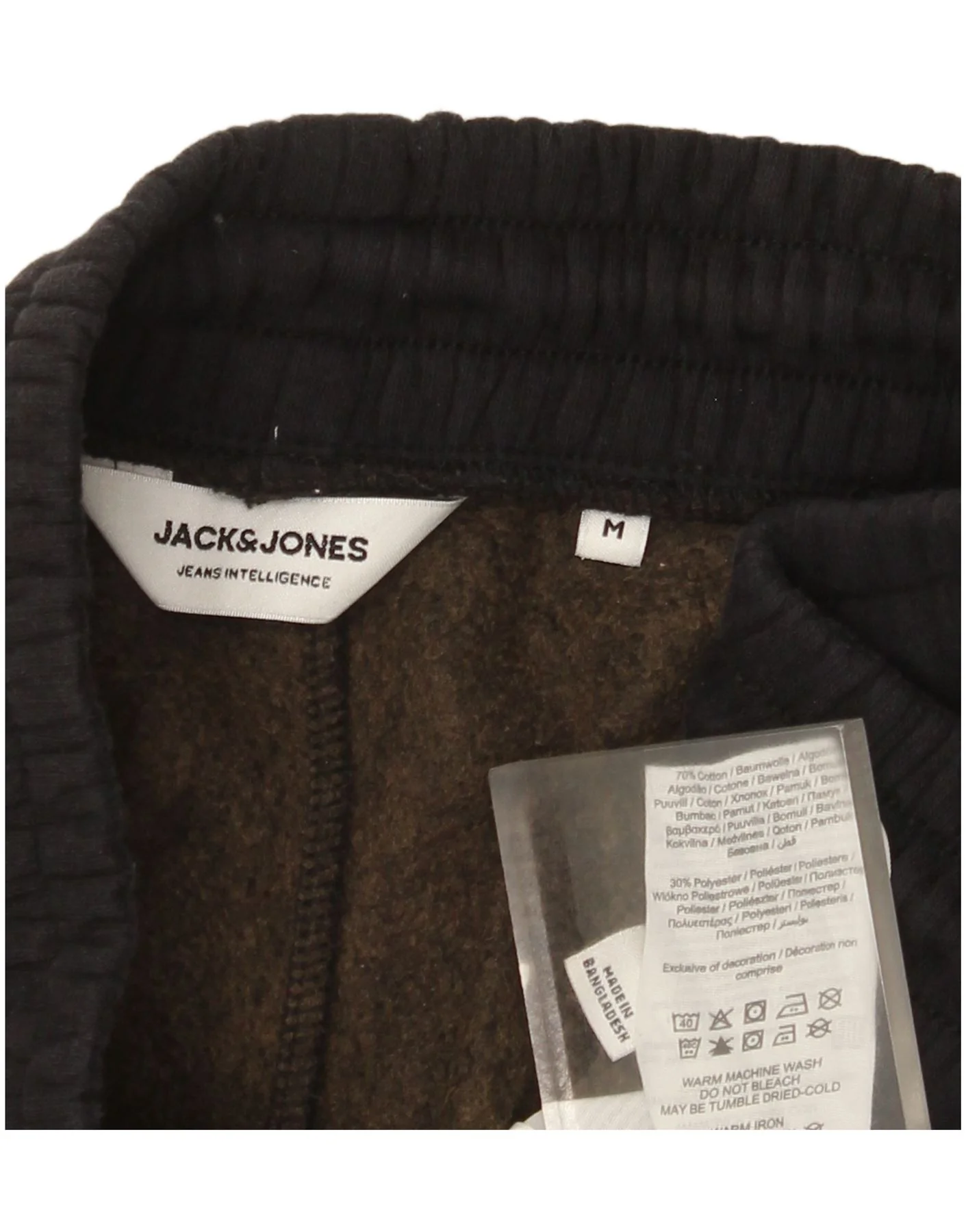 Jack & Jones Mens Graphic Tracksuit Trousers Joggers Medium Black Cotton - Image 3