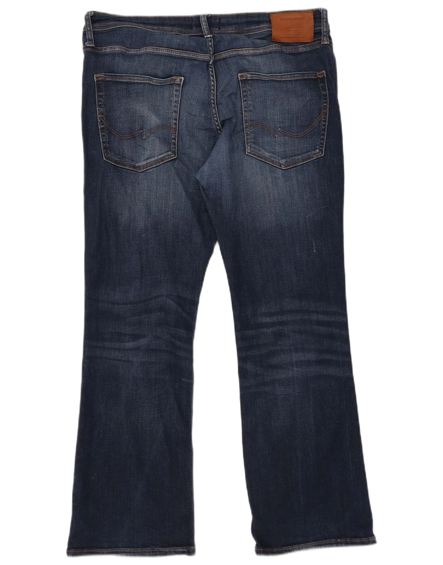 Jack & Jones Mens Jake Bootcut Jeans W34 L30 Navy Blue Cotton - Image 2