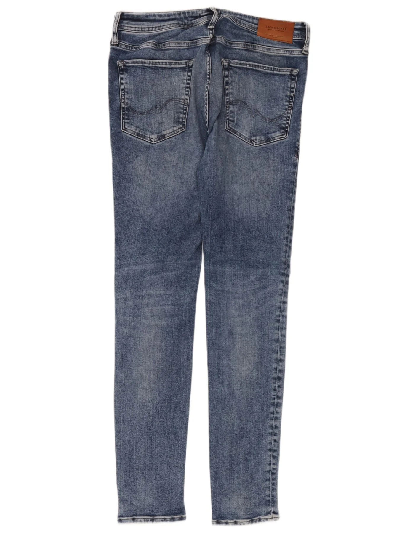 Jack & Jones Mens Liam Distressed Skinny Jeans W32 L32 Blue Cotton - Image 2