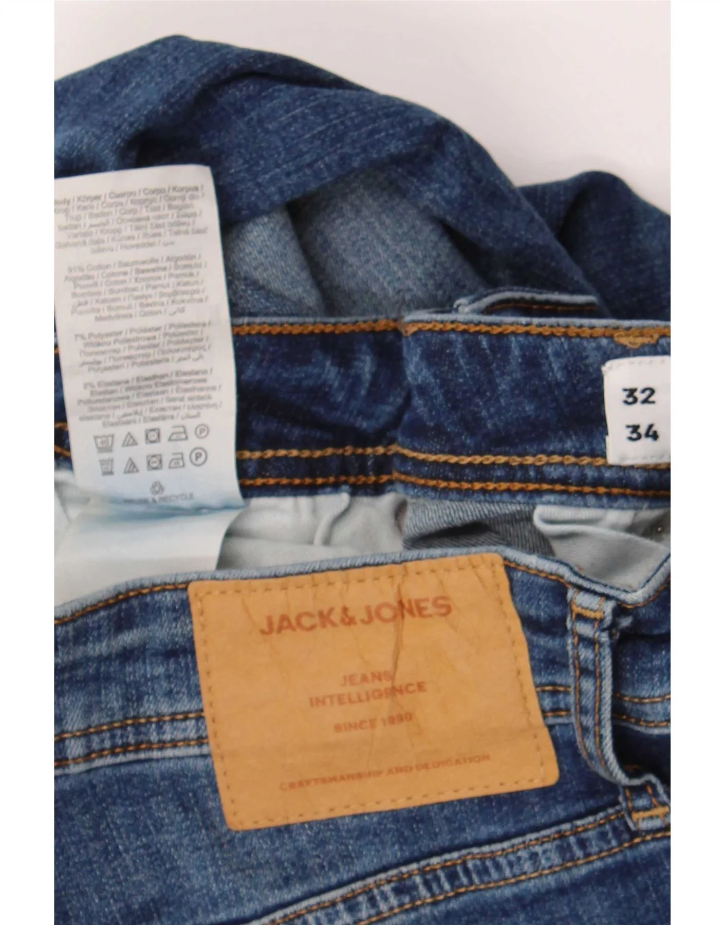 Jack & Jones Mens Liam Skinny Jeans W32 L34 Blue Cotton - Image 3