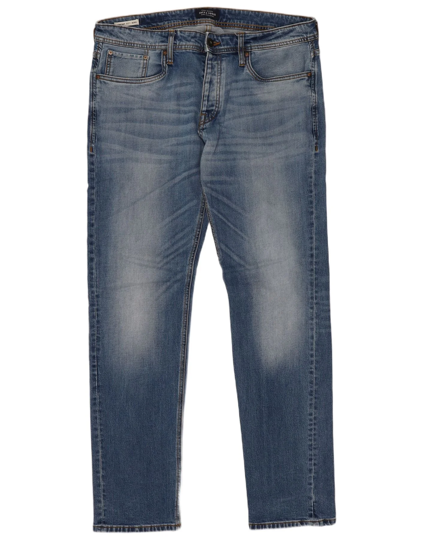 Jack & Jones Mens Mike Comfort Fit Slim Jeans W36 L34 Blue Cotton