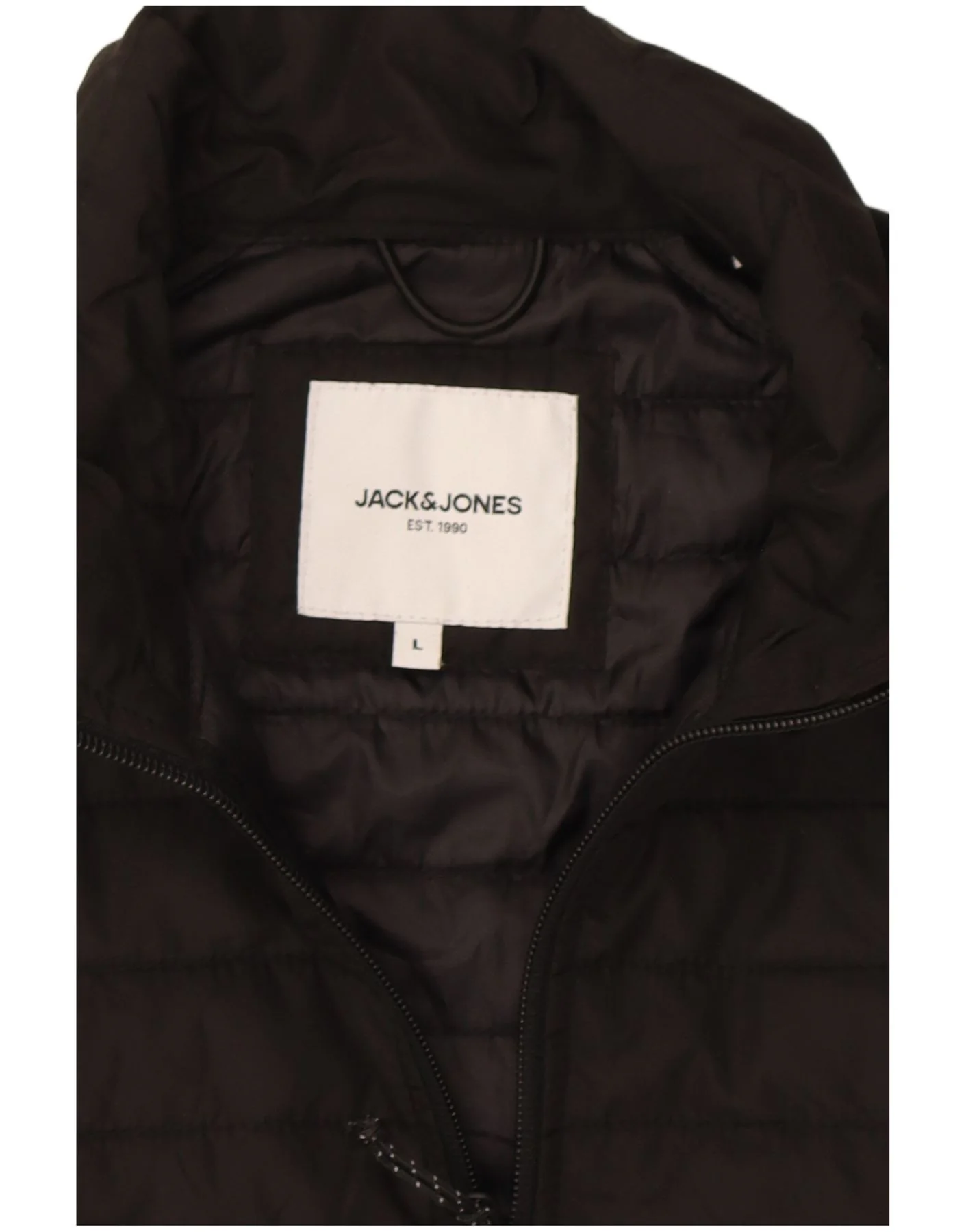 Jack & Jones Mens Padded Gilet UK 40 Large Black Colourblock Polyester - Image 4