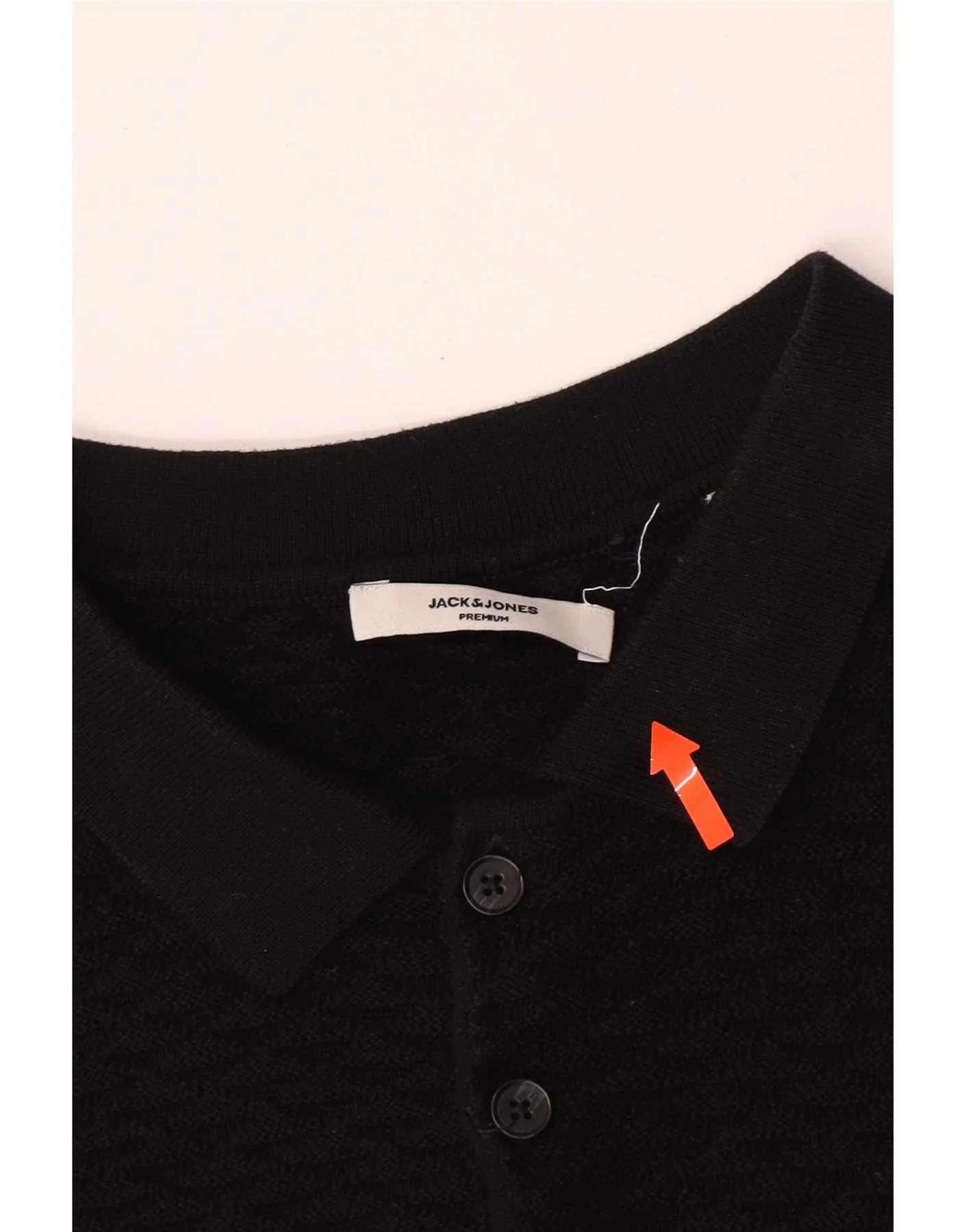 Jack & Jones Mens Polo Neck Jumper Sweater XS Black Cotton - Image 3