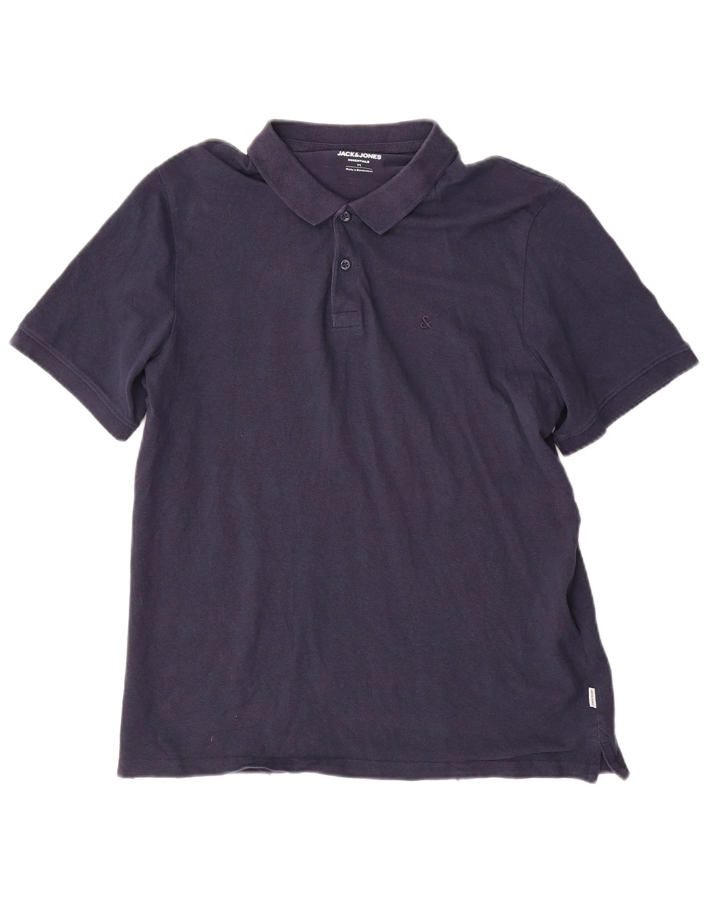 Jack & Jones Mens Polo Shirt Medium Navy Blue Cotton