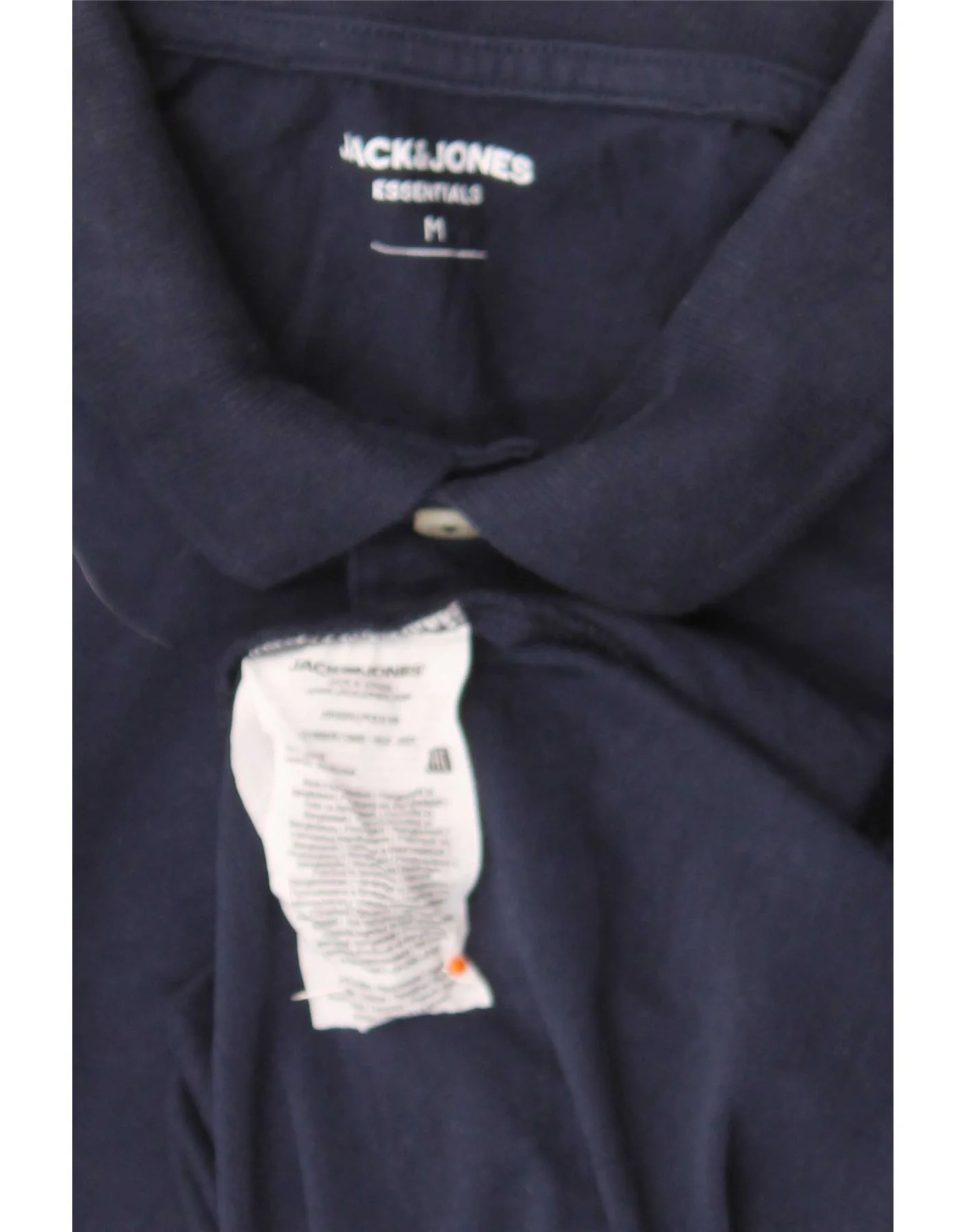 Jack & Jones Mens Polo Shirt Medium Navy Blue Cotton - Image 3