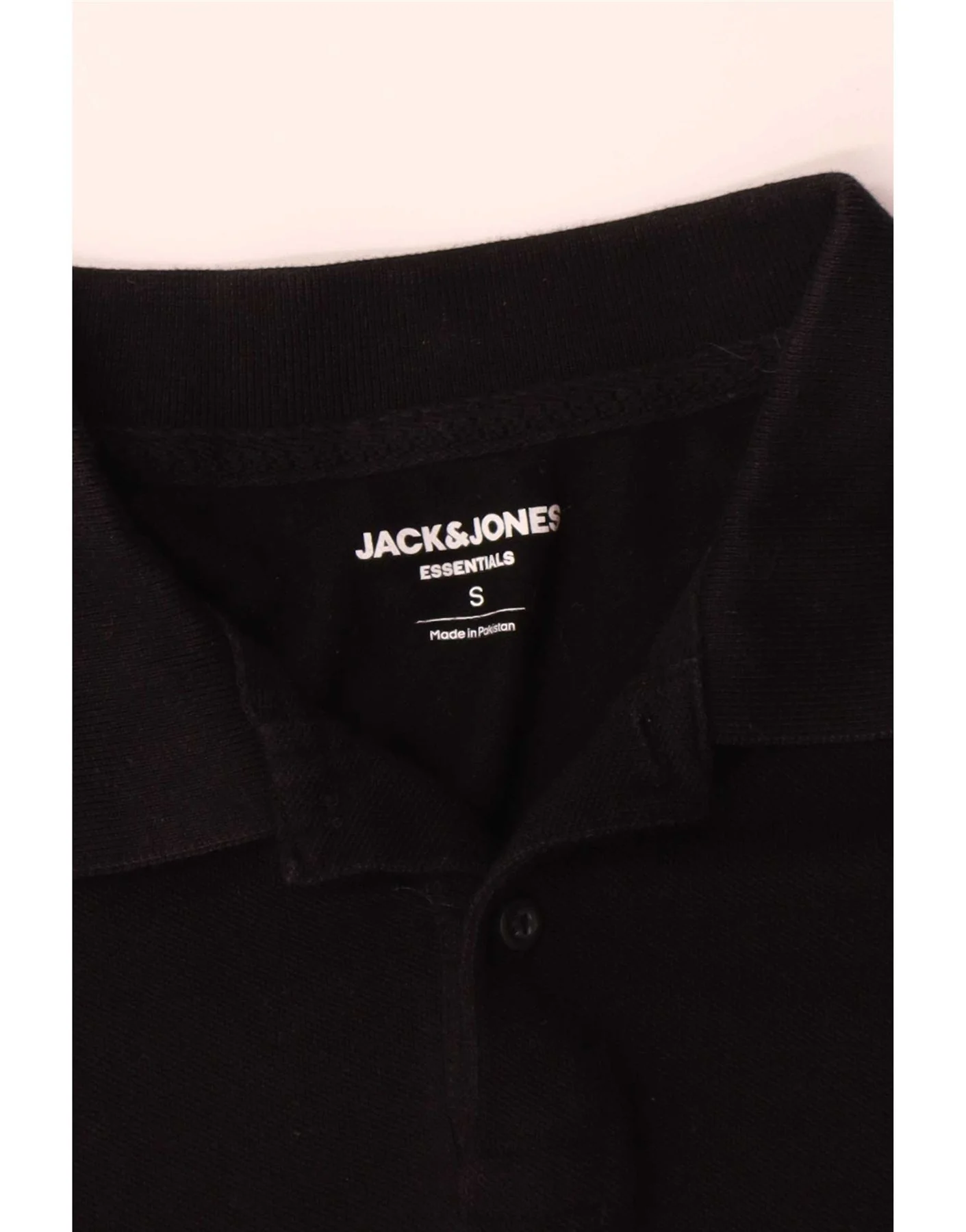 Jack & Jones Mens Polo Shirt Small Black Cotton - Image 3