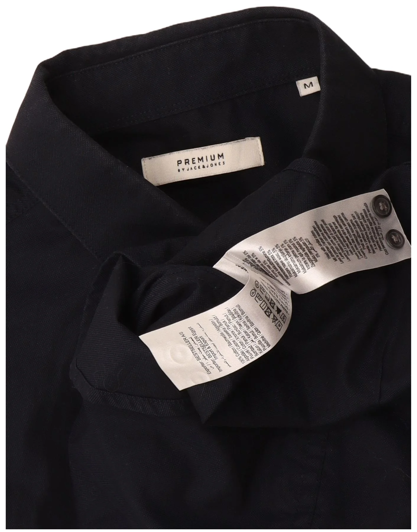 Jack & Jones Mens Premium Shirt Medium Navy Blue Cotton - Image 3