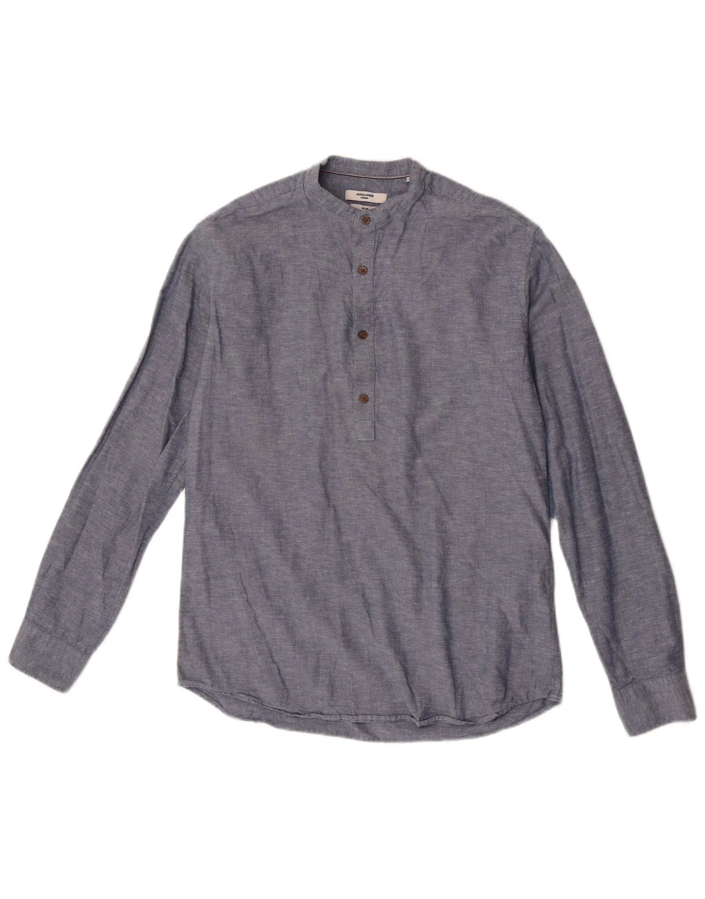 Jack & Jones Mens Premium Slim Pullover Shirt Small Navy Blue Flecked
