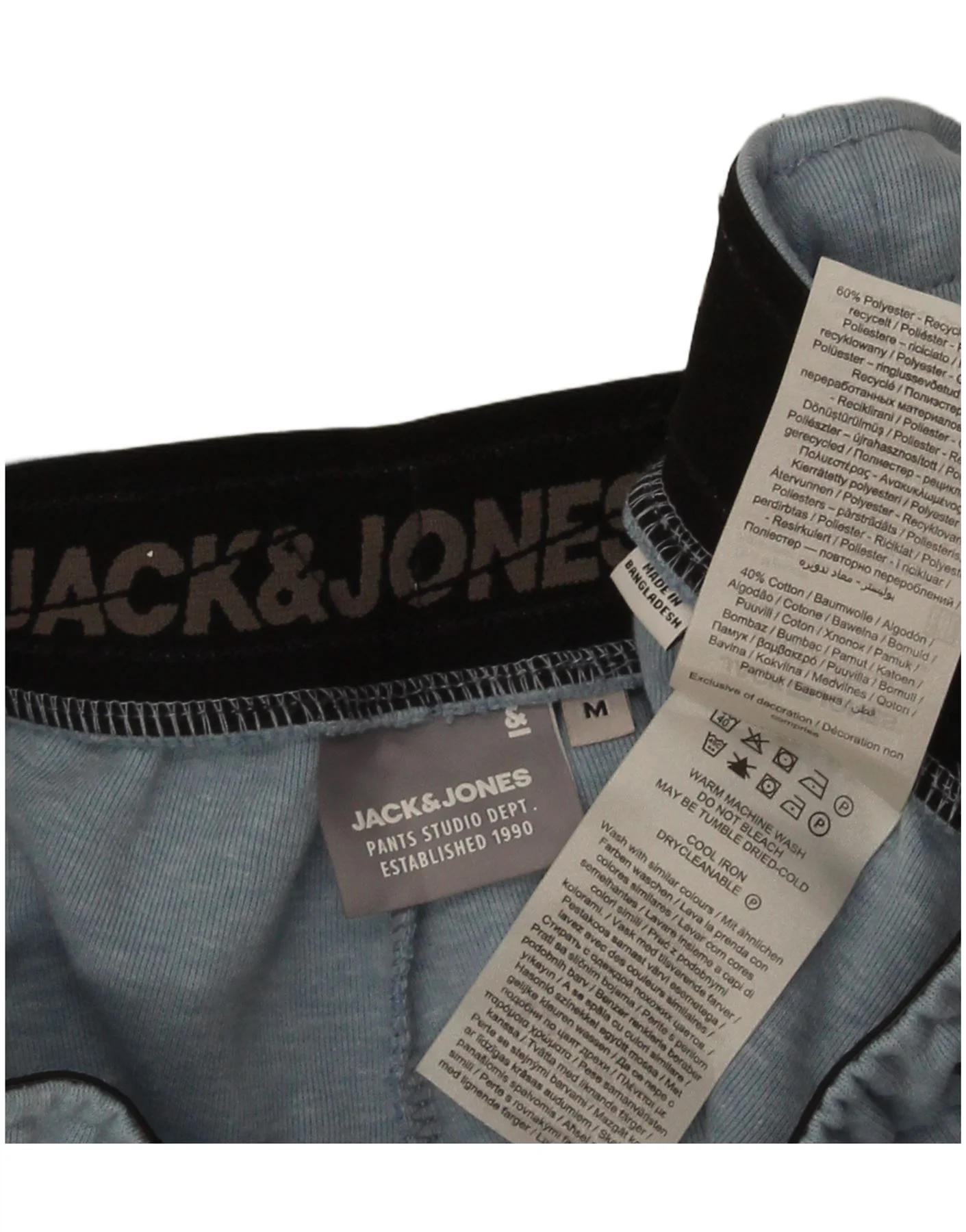 Jack & Jones Mens Regular Fit Tracksuit Trousers Joggers Medium Blue Sports - Image 3