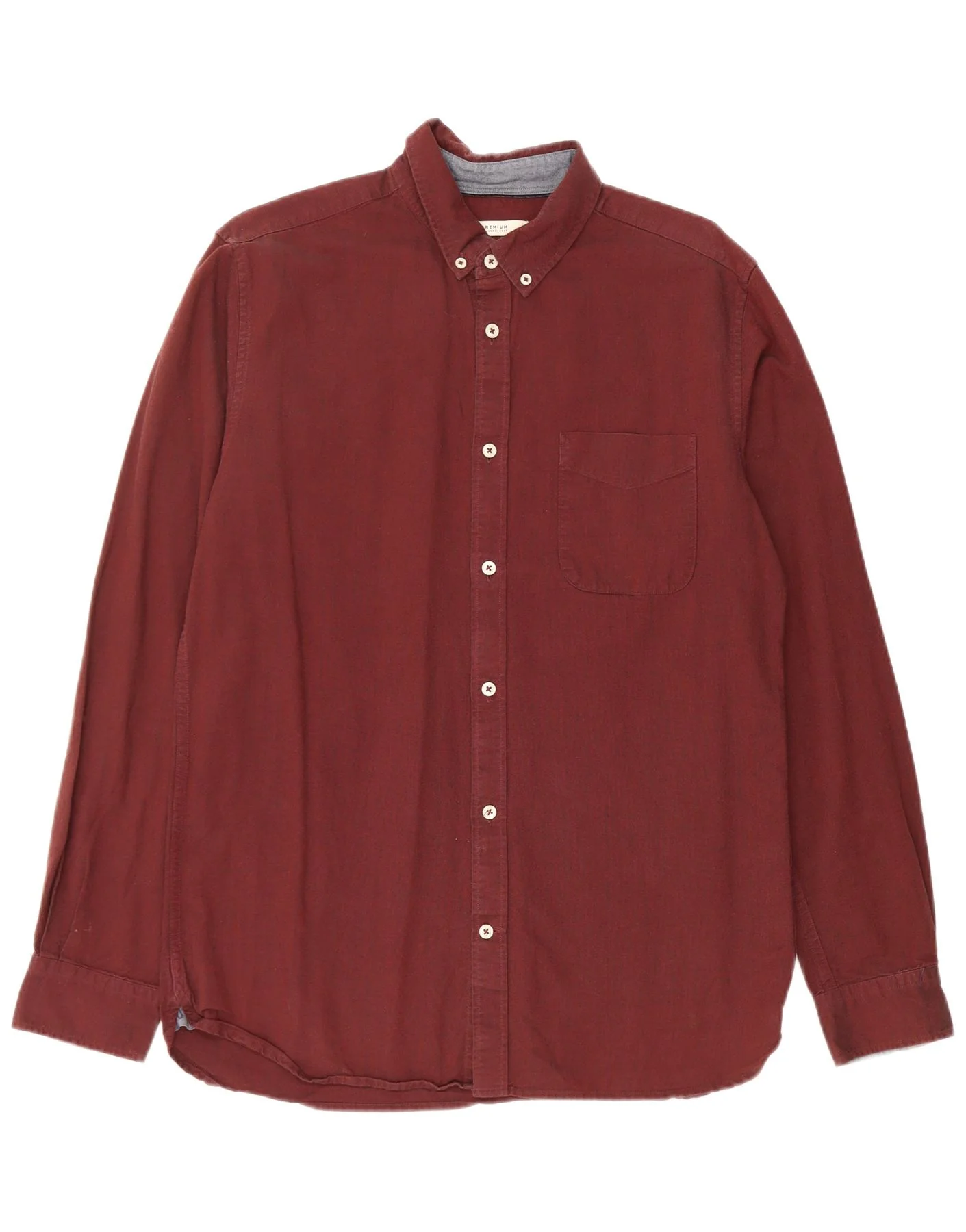Jack & Jones Mens Shirt Large Burgundy Cotton