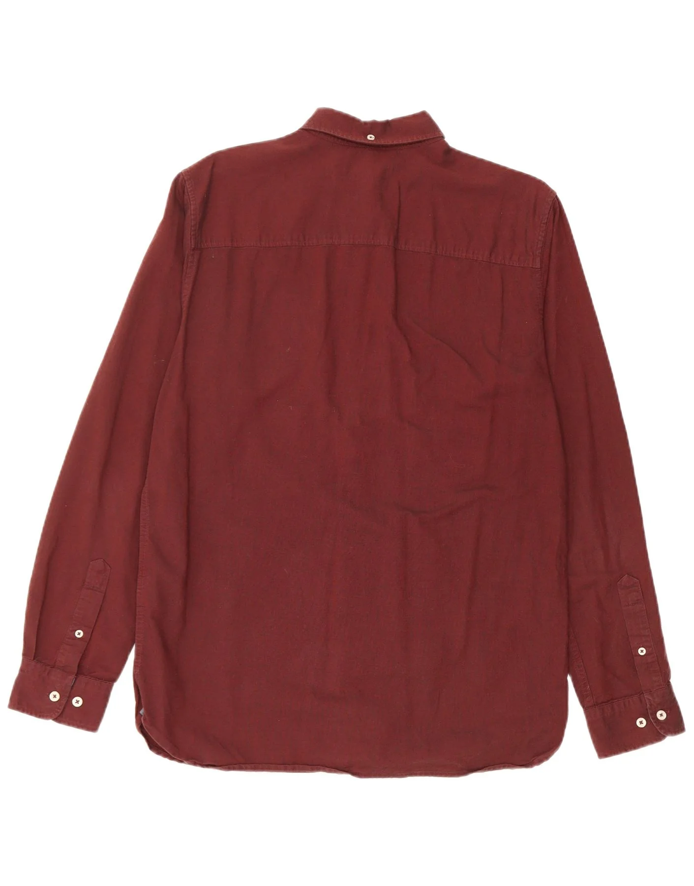 Jack & Jones Mens Shirt Large Burgundy Cotton - Image 2