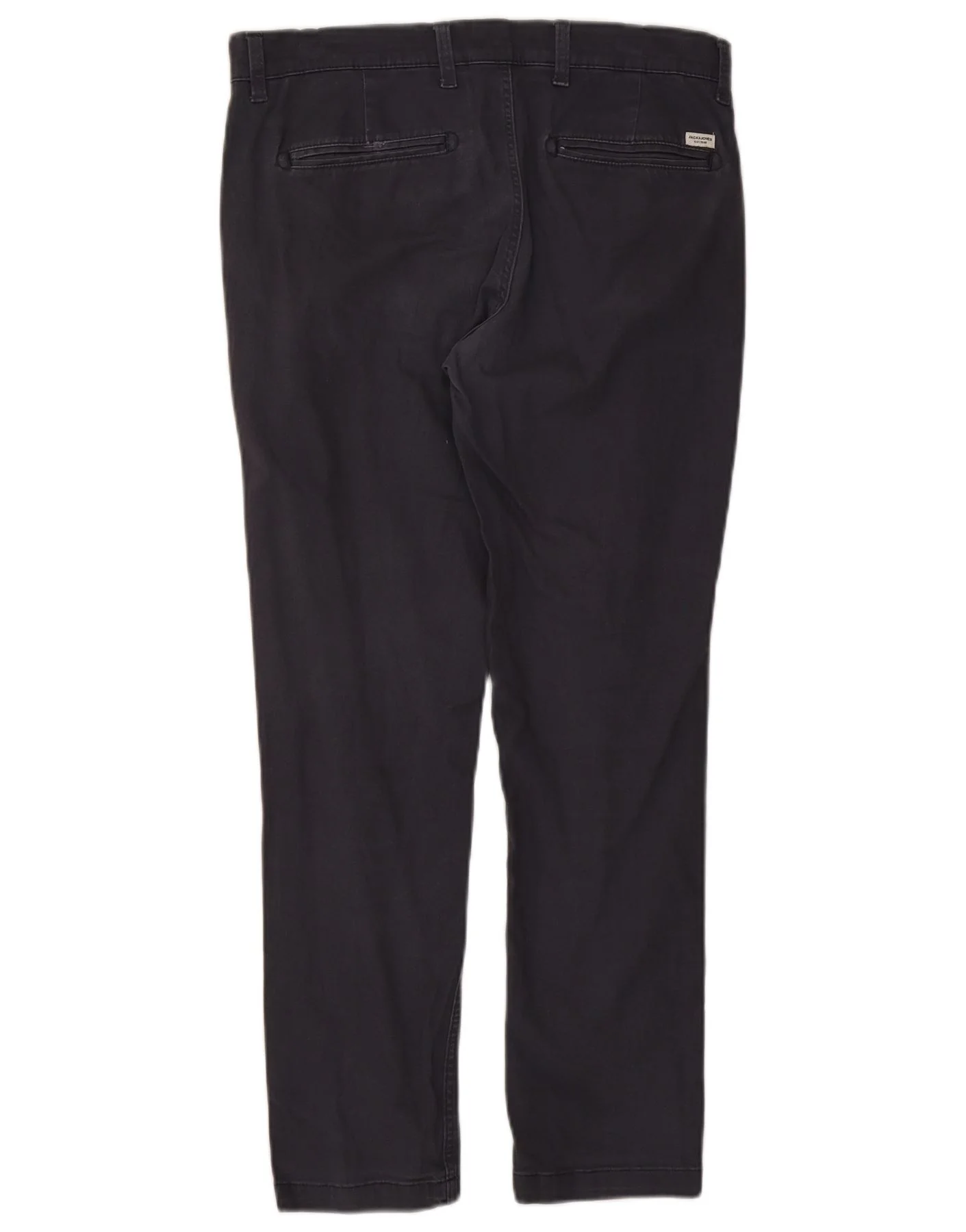 Jack & Jones Mens Slim Chino Trousers W32 L28 Navy Blue Cotton - Image 2