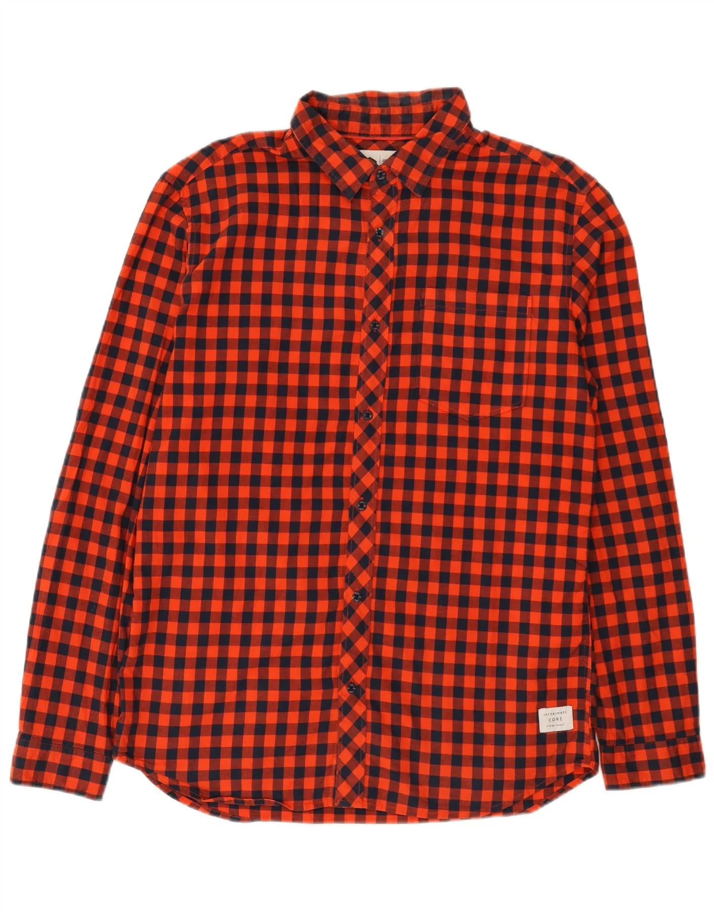 Jack & Jones Mens Slim Fit Shirt XL Red Gingham Cotton
