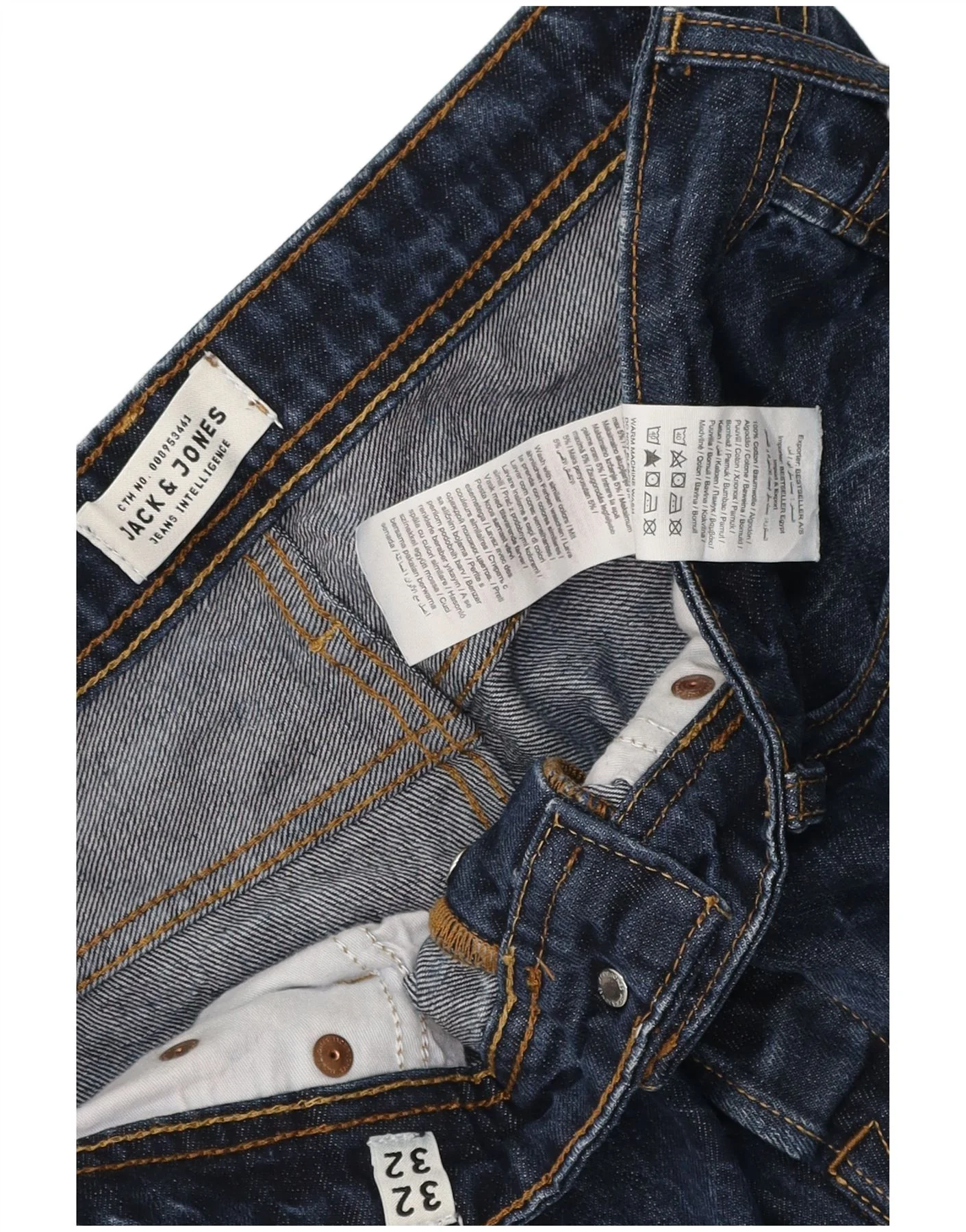 Jack & Jones Mens Slim Jeans W32 L32 Navy Blue Cotton - Image 3