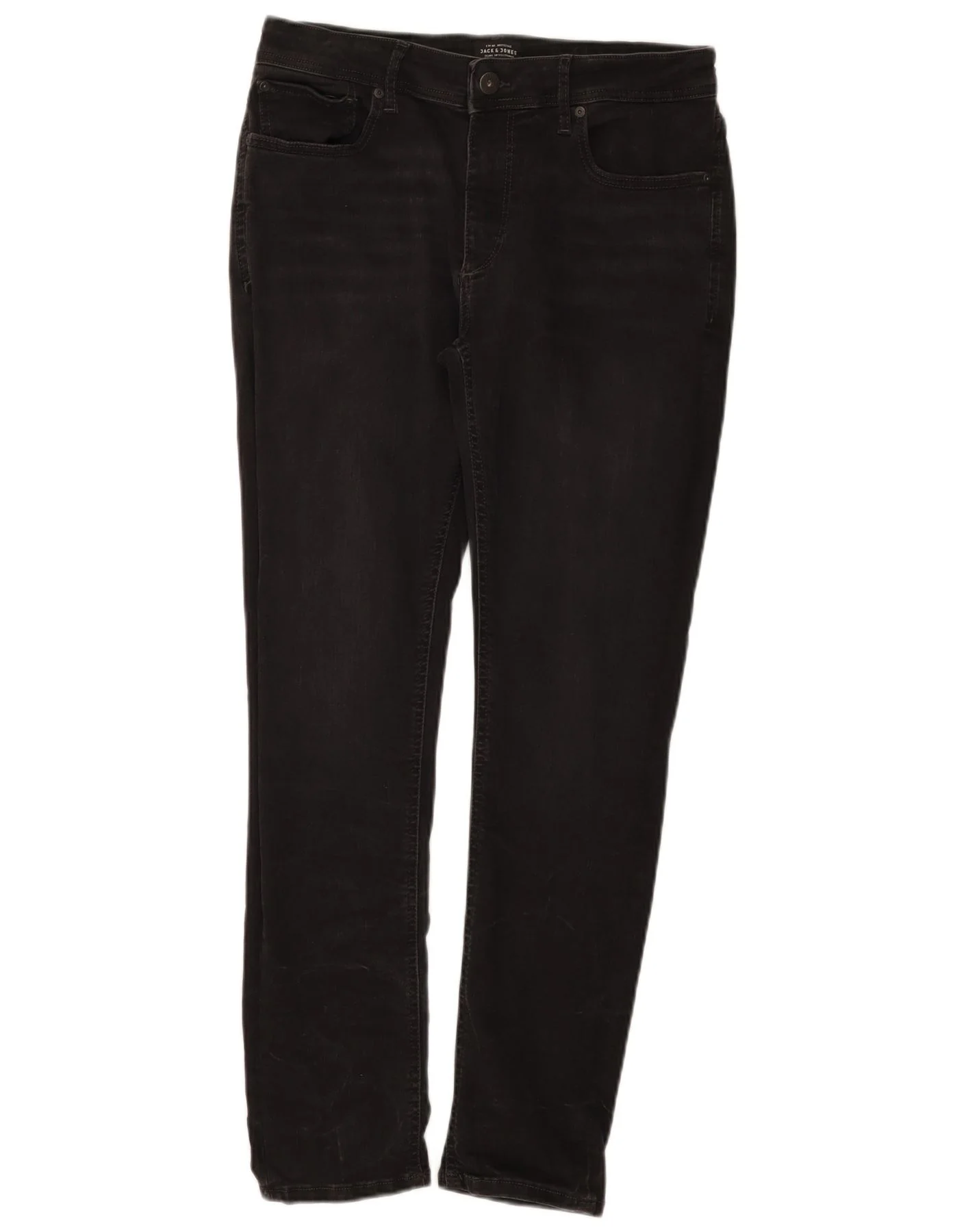 Jack & Jones Mens Slim Jeans W34 L30 Black Cotton