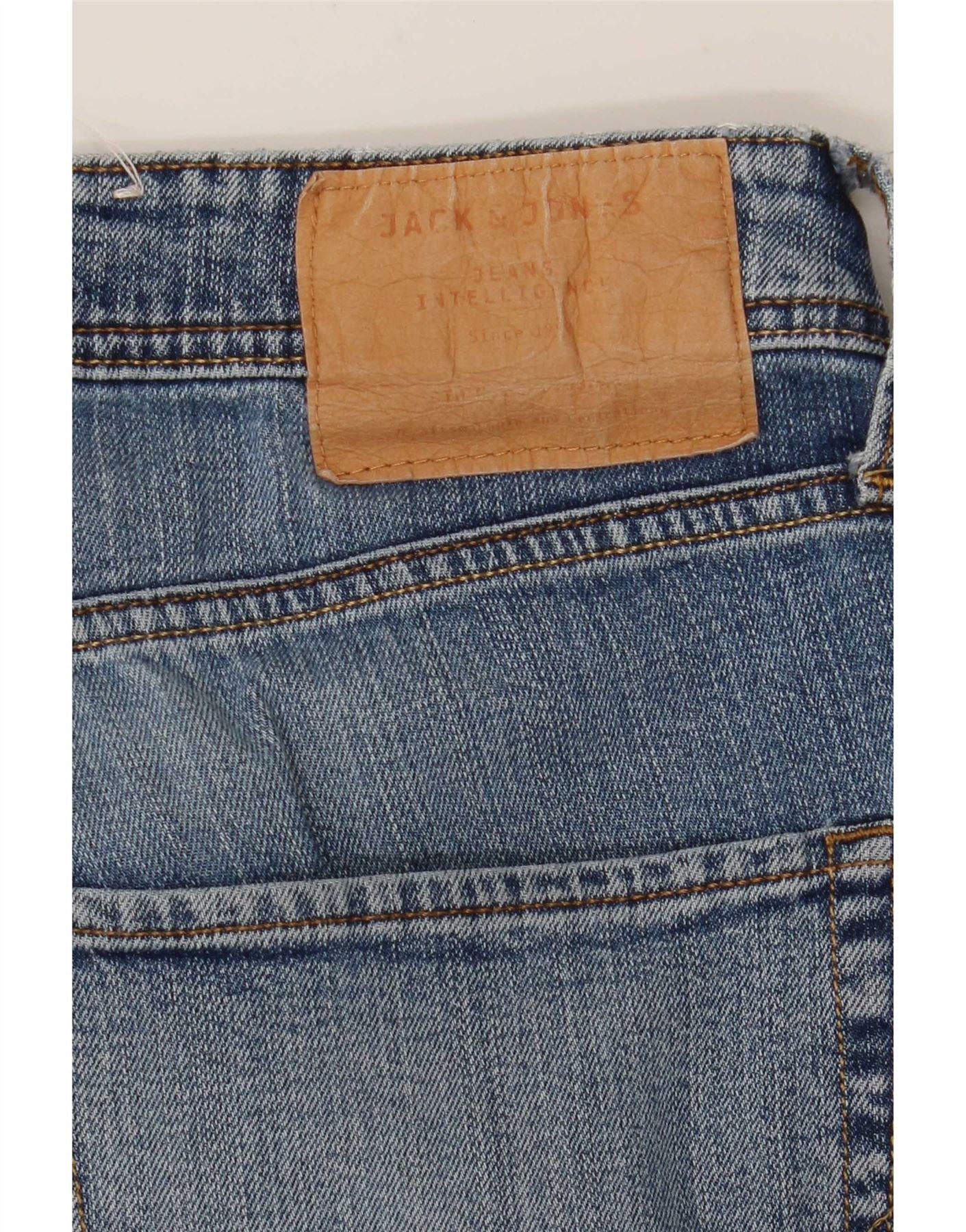 Jack & Jones Mens Tim Slim Jeans W33 L32 Blue Cotton - Image 5
