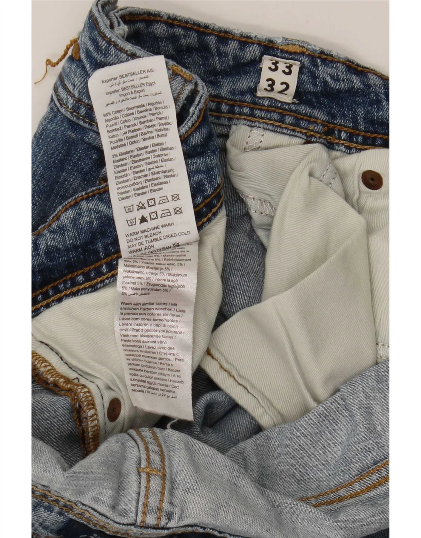 Jack & Jones Mens Tim Slim Jeans W33 L32 Blue Cotton - Image 6