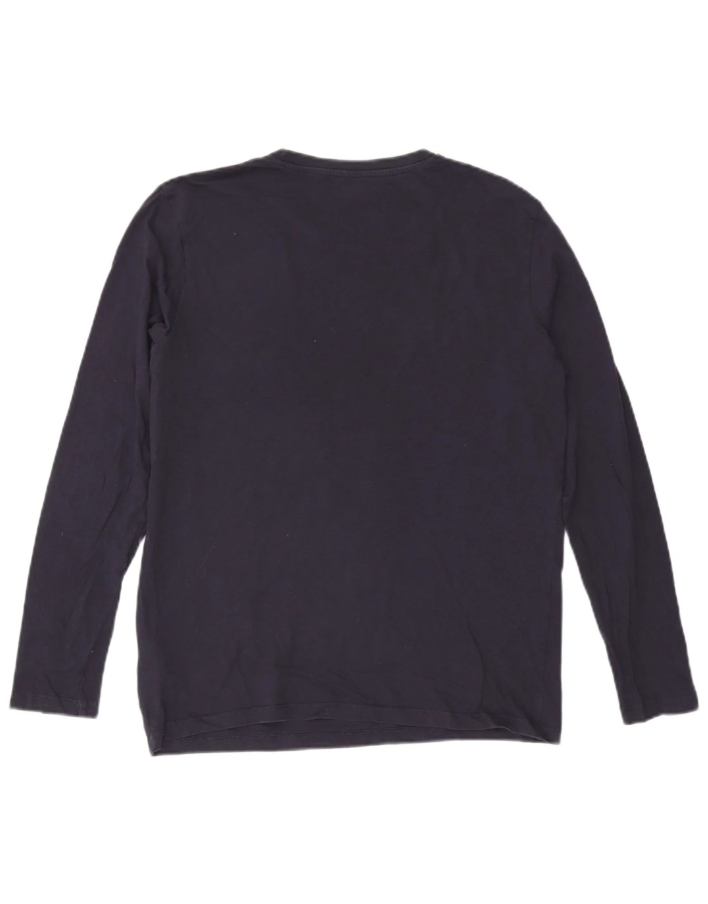 Jack & Jones Mens Top Long Sleeve Large Navy Blue Cotton - Image 2