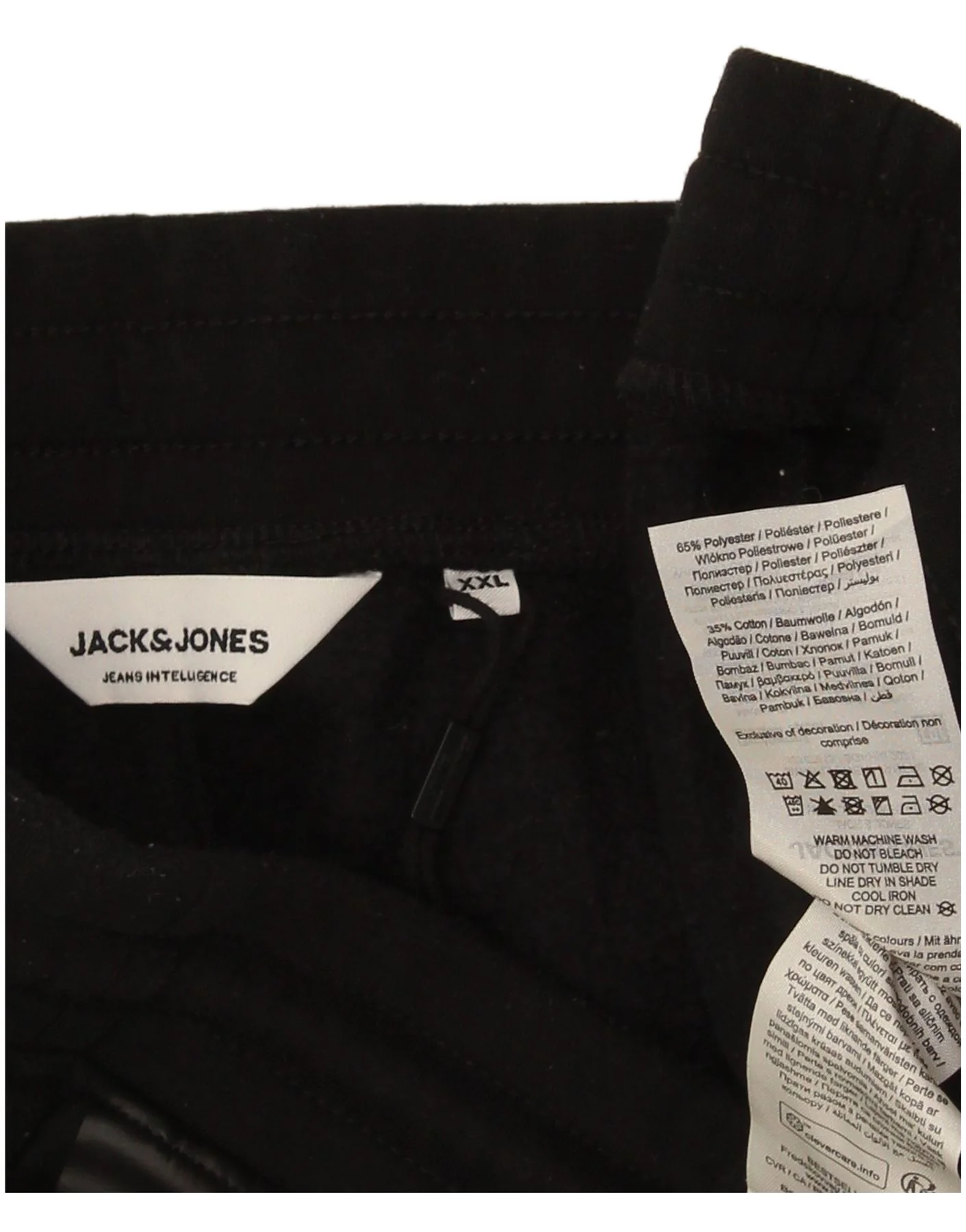 Jack & Jones Mens Tracksuit Trousers Joggers 2XL Black Polyester - Image 3