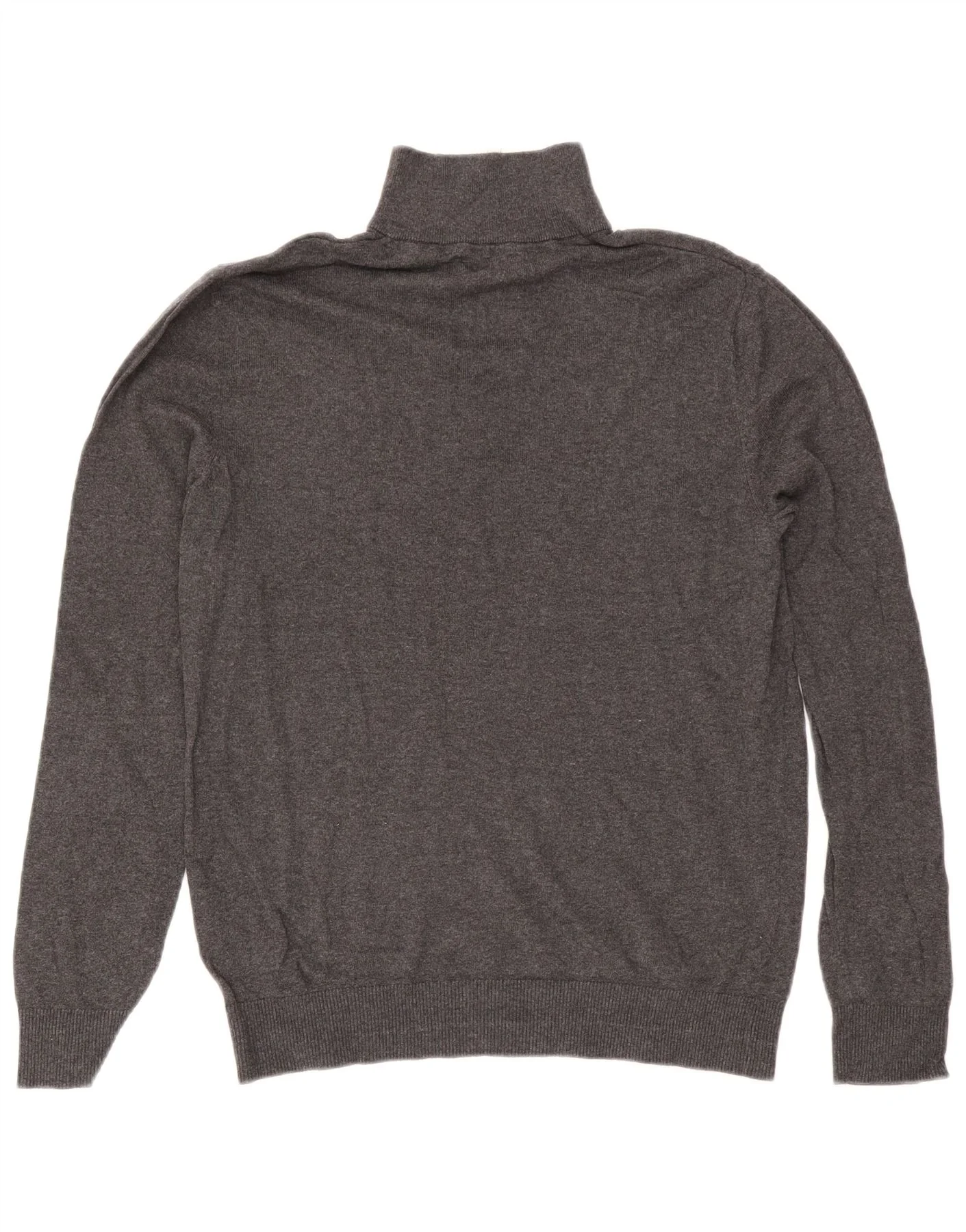 Jack & Jones Mens Zip Neck Jumper Sweater Medium Grey Cotton - Image 2