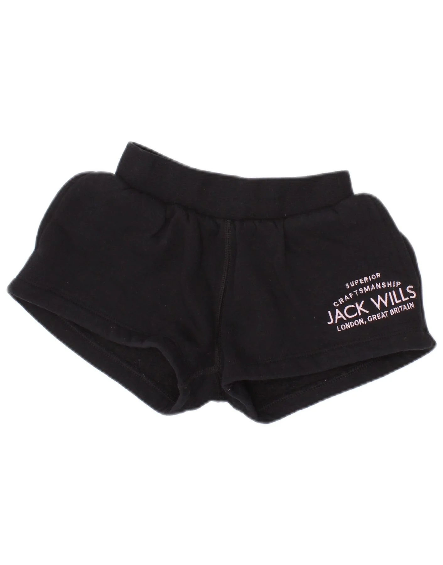 Jack Wills Girls Graphic Sport Shorts 2-3 Years Black Cotton