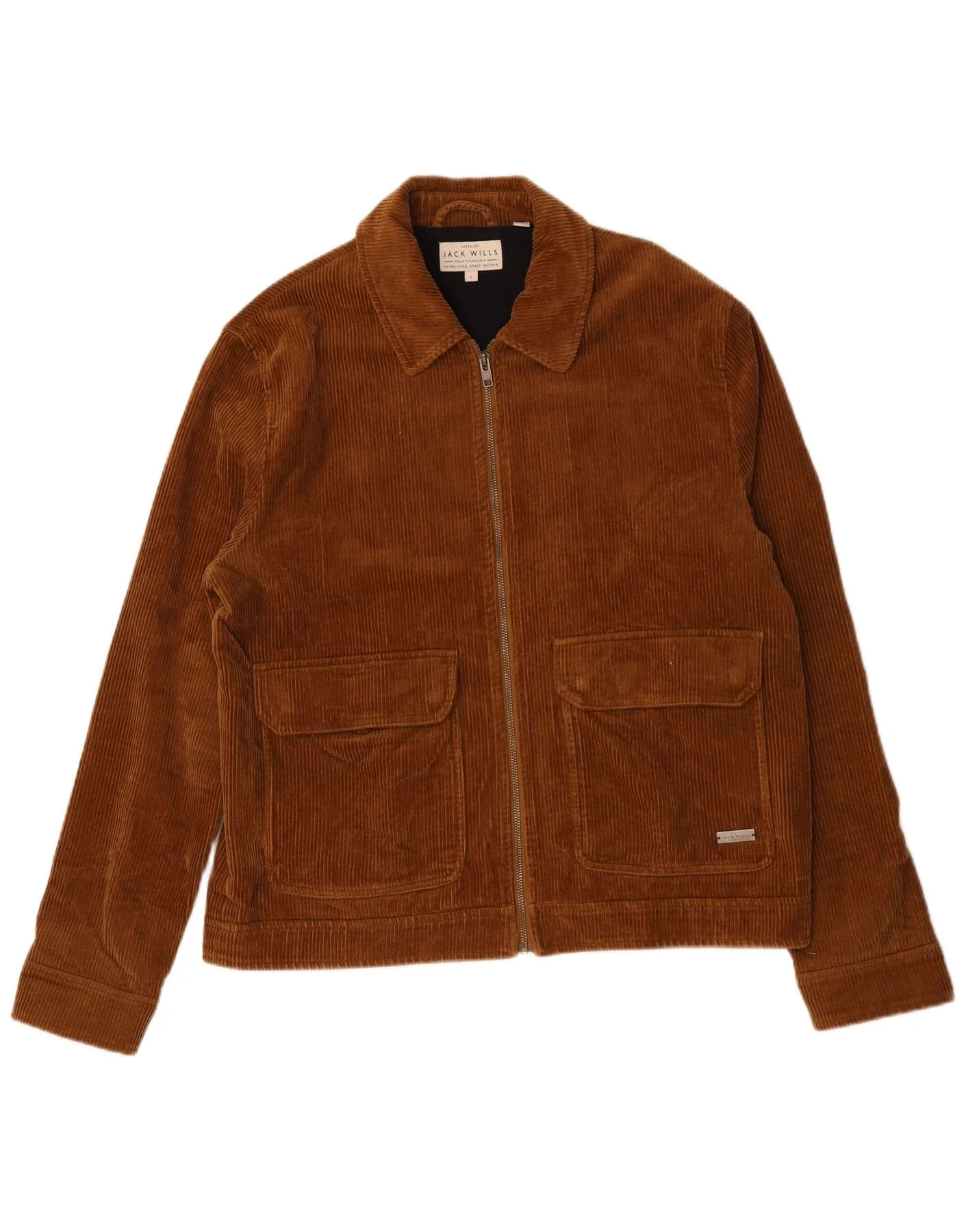 Jack Wills Mens Bomber Corduroy Jacket UK 40 Large Brown