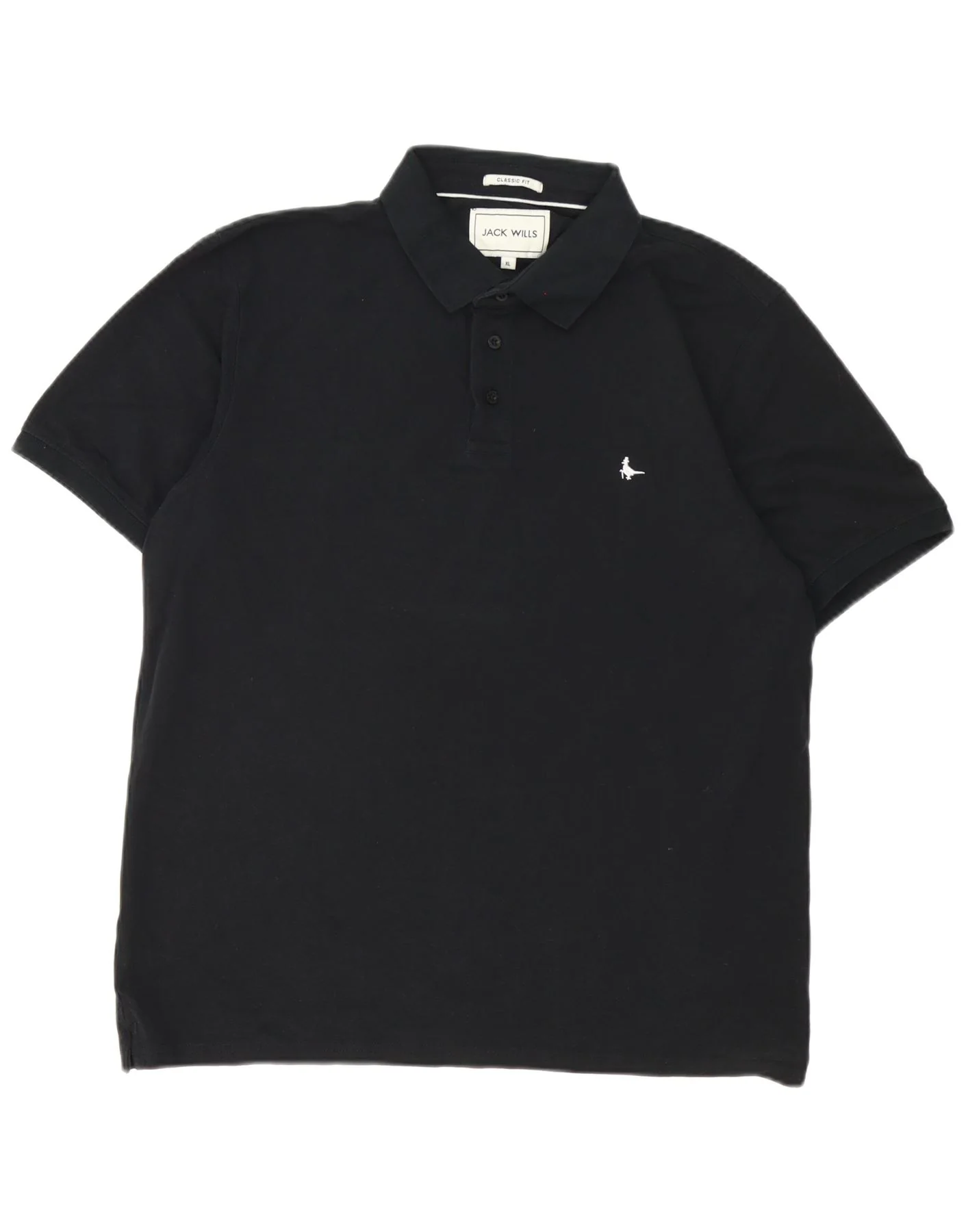 Jack Wills Mens Classic Fit Polo Shirt XL Black Cotton