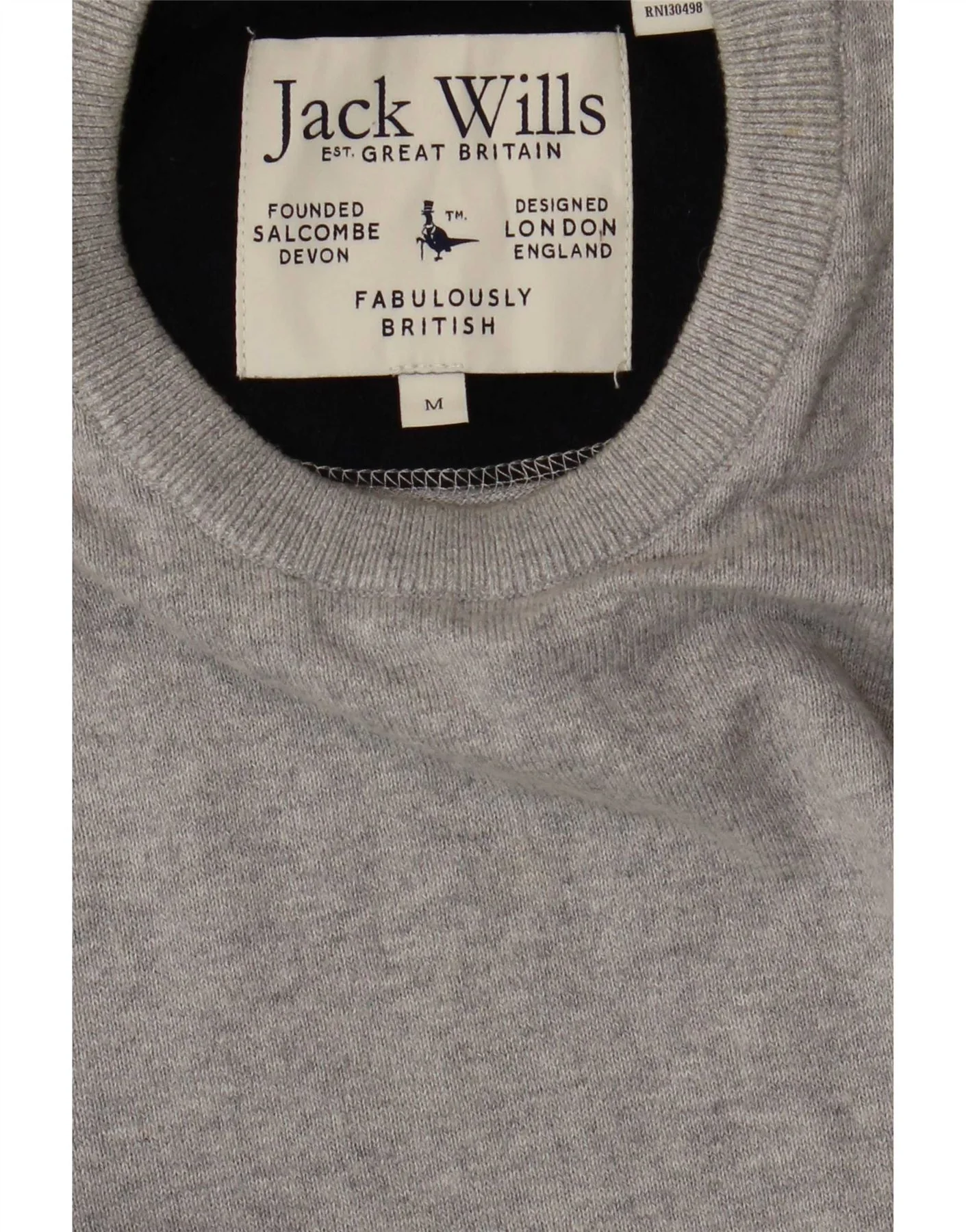 Jack Wills Mens Crew Neck Jumper Sweater Medium Grey - Image 4
