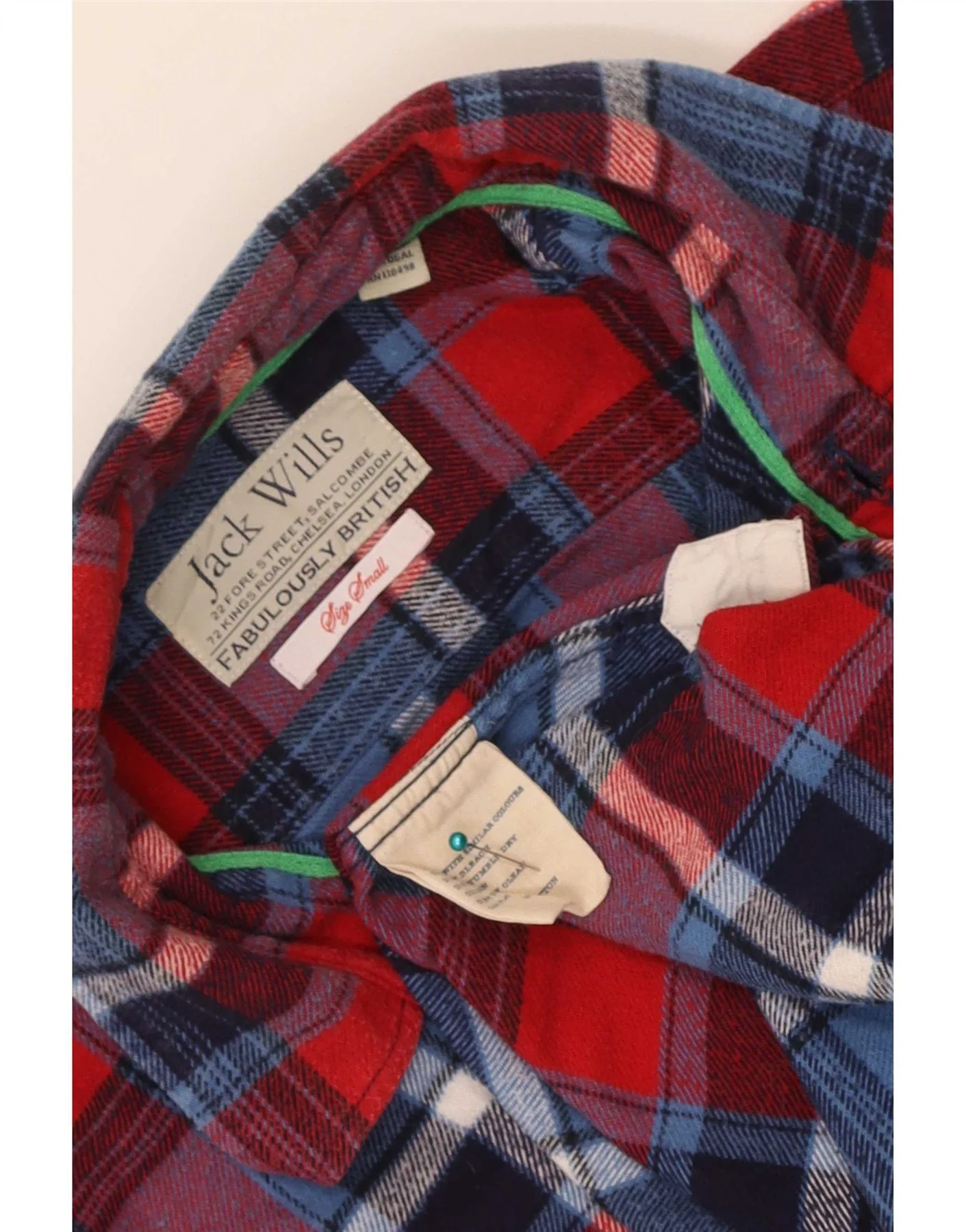 Jack Wills Mens Flannel Shirt Small Multicoloured Plaid Cotton - Image 3