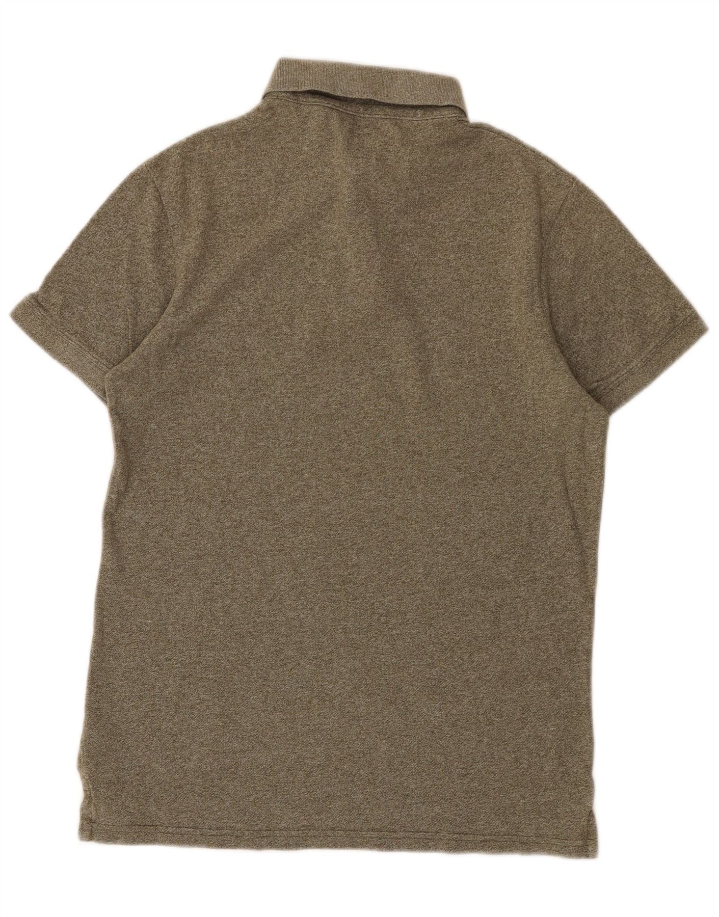 Jack Wills Mens Polo Shirt XS Khaki Flecked Cotton - Image 2