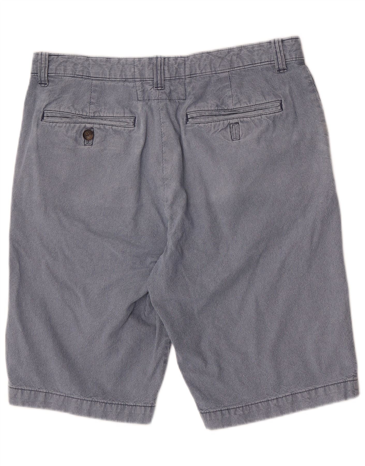 Jack Wills Mens Regular Chino Shorts W34 Large Blue Pinstripe Cotton - Image 2