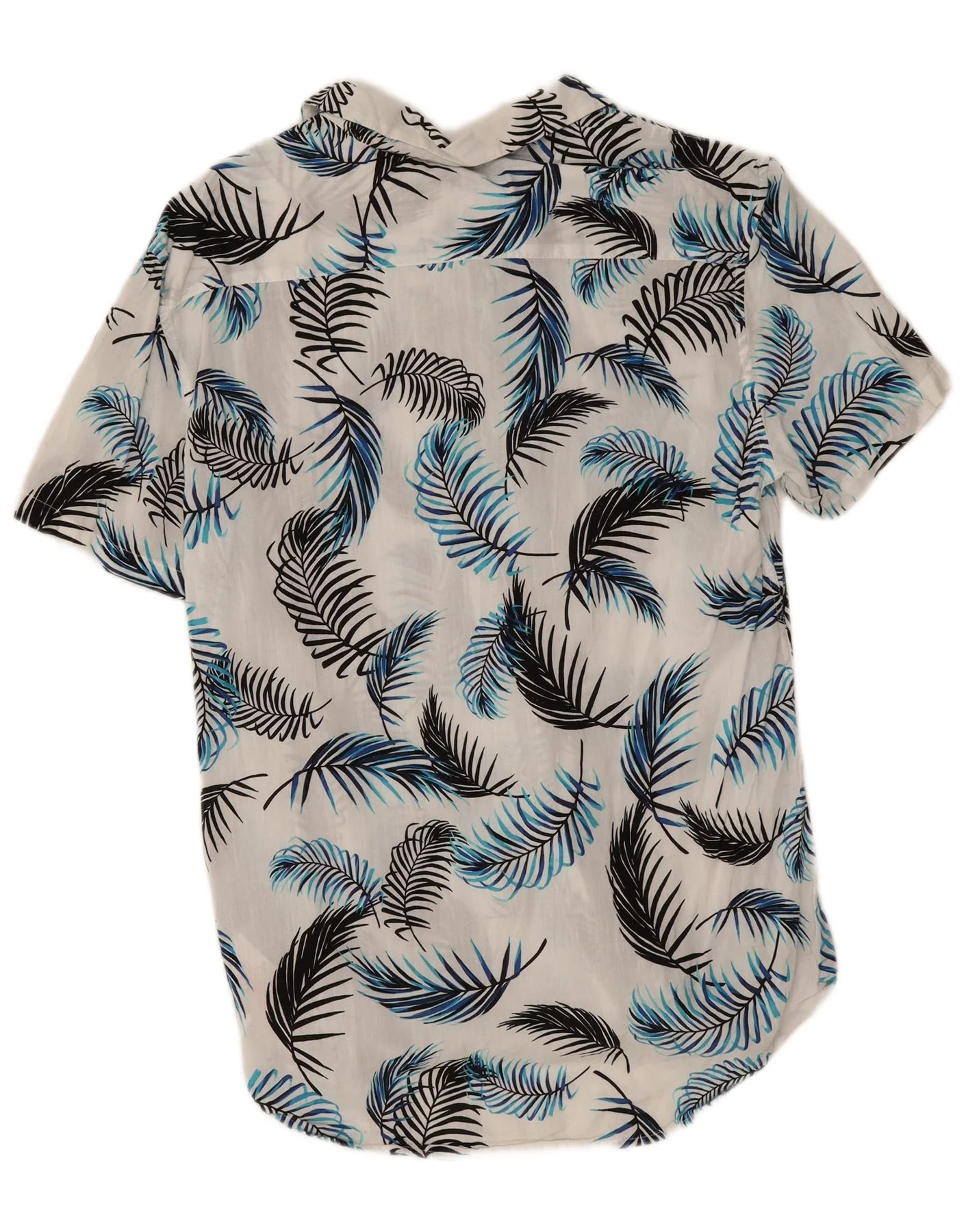 Jack Wills Mens Short Sleeve Slim Fit Shirt Medium White Floral Viscose - Image 2
