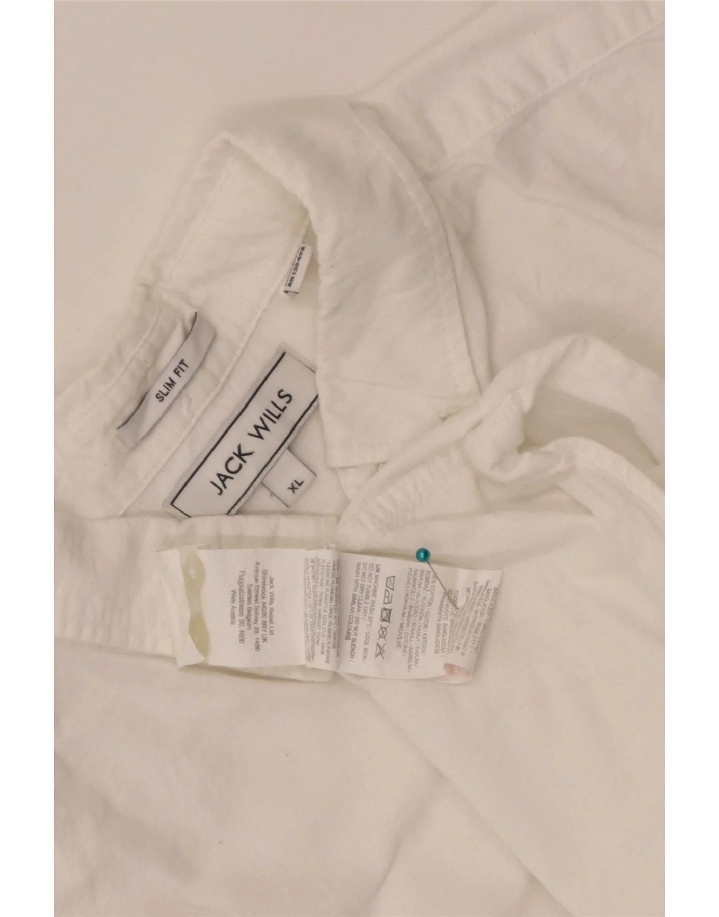Jack Wills Mens Slim Fit Shirt XL White Cotton - Image 3