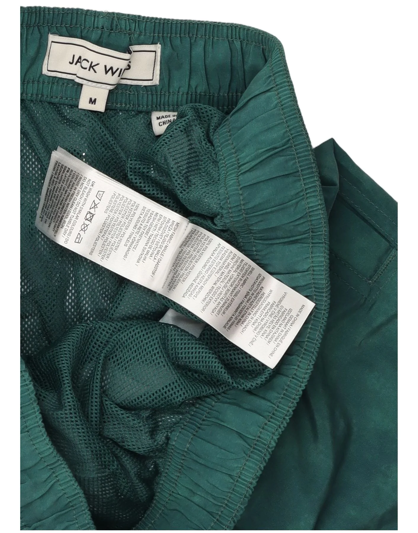 Jack Wills Mens Swimming Shorts Medium Green Tie Dye Polyester - Image 3