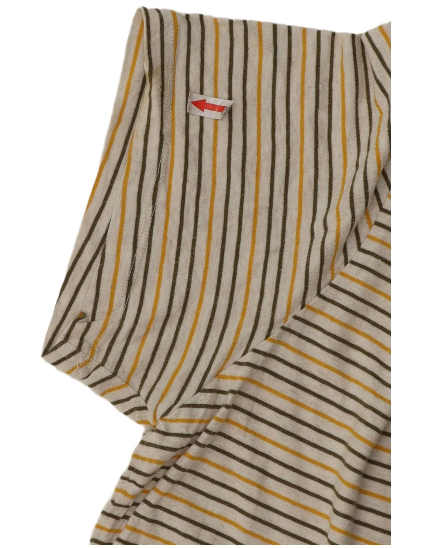 Jack Wills Mens T-Shirt Top Large Beige Striped Cotton - Image 3