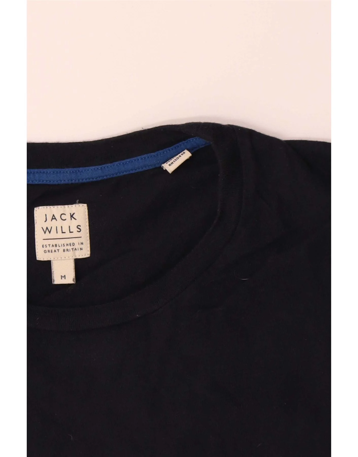 Jack Wills Mens T-Shirt Top Medium Black Colourblock Cotton - Image 3