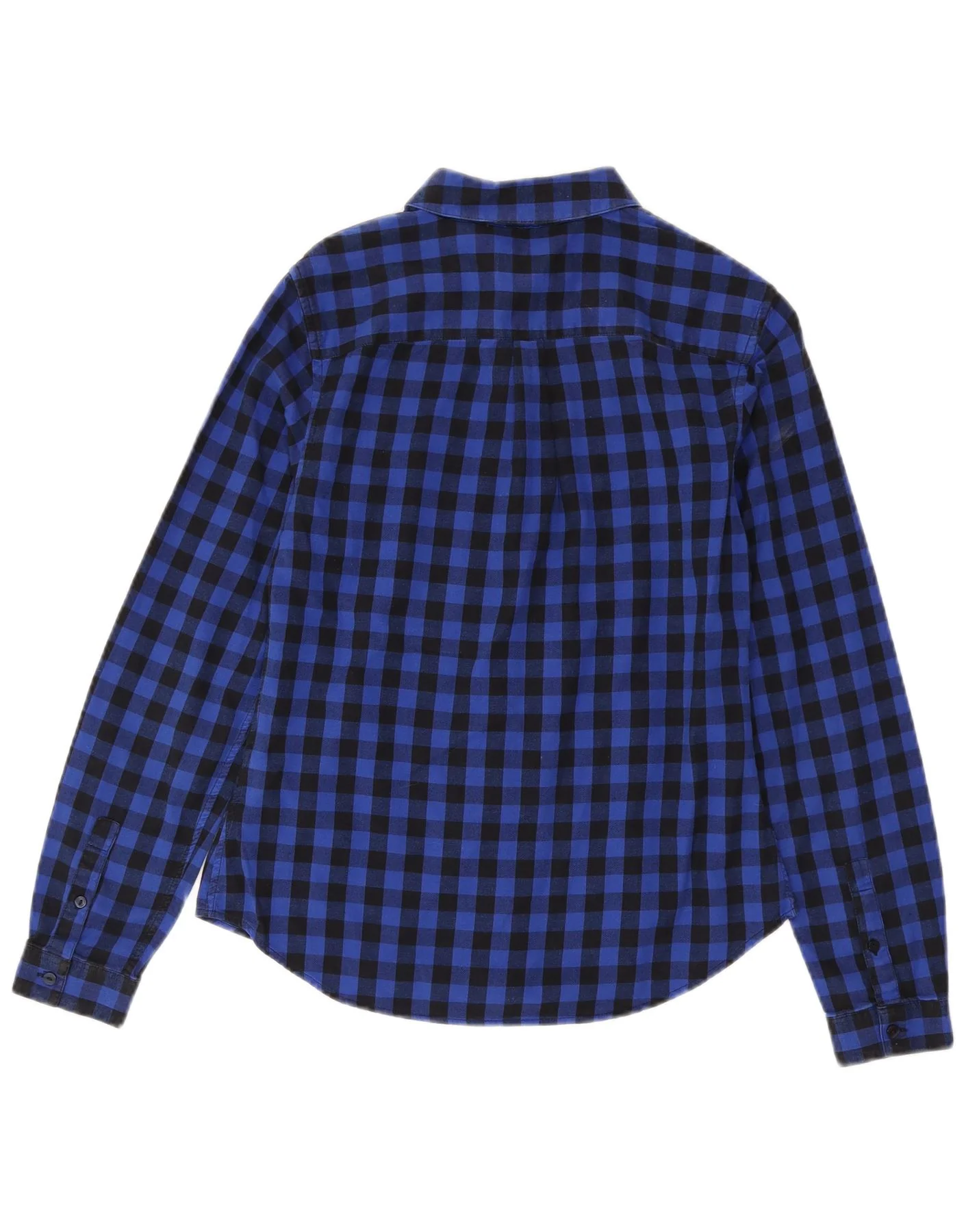 Jack Wills Womens Long Sleeve Flannel Shirt UK 8 Small Blue Check - Image 2