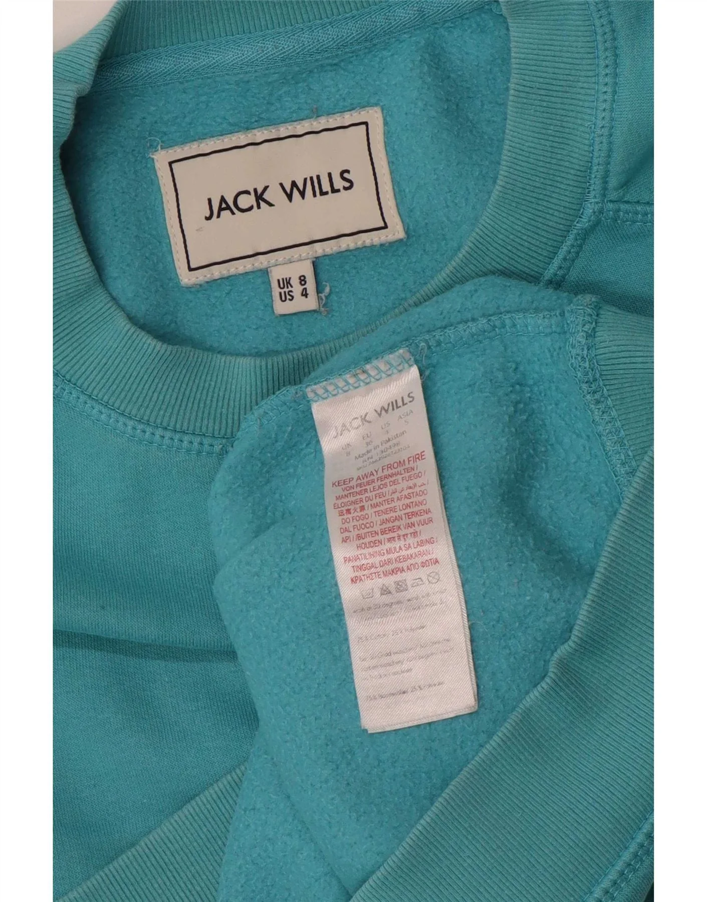 Jack Wills Womens Oversized Sweatshirt Jumper UK 8 Small Blue Cotton - Image 3
