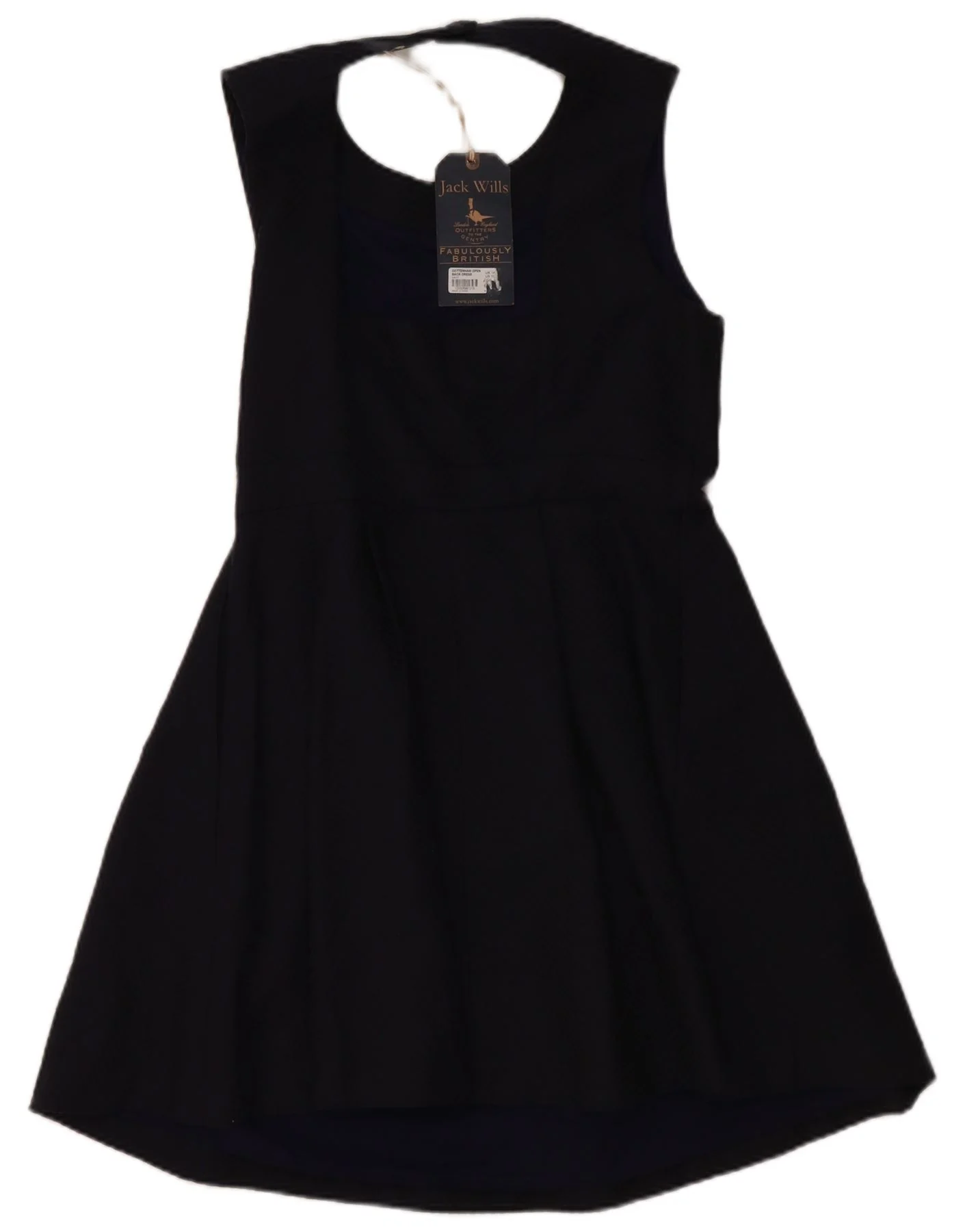 Jack Wills Womens Sleeveless Halter Dress UK 14 Large Navy Blue Chevron