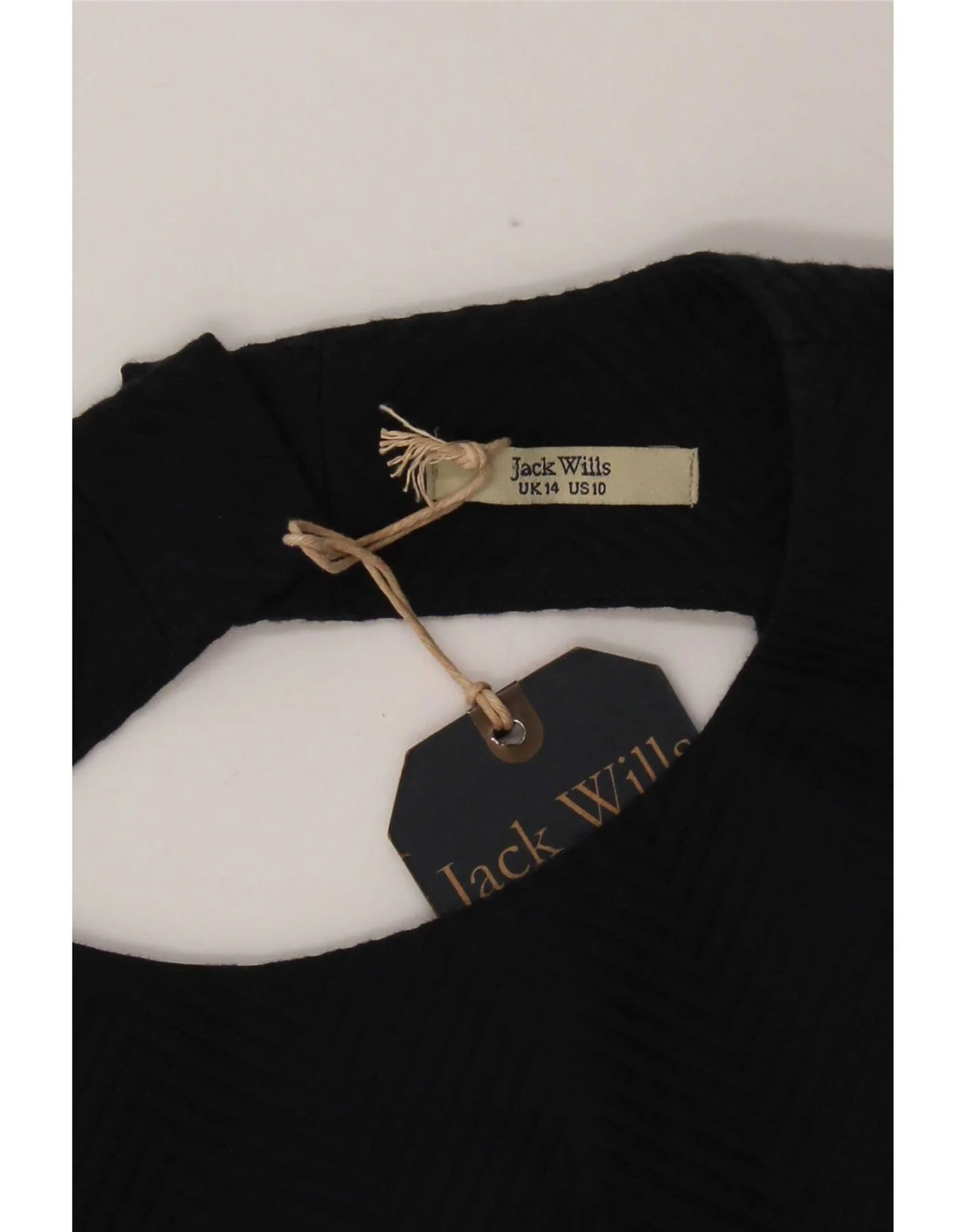 Jack Wills Womens Sleeveless Halter Dress UK 14 Large Navy Blue Chevron - Image 3