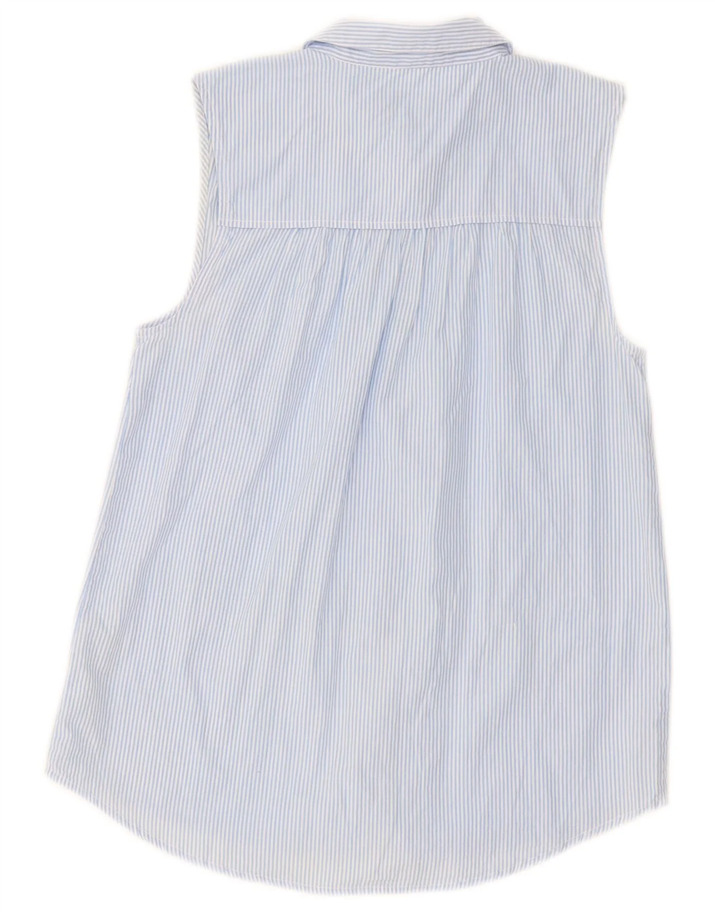 Jack Wills Womens Sleeveless Shirt UK 10 Small Blue Pinstripe Cotton - Image 2