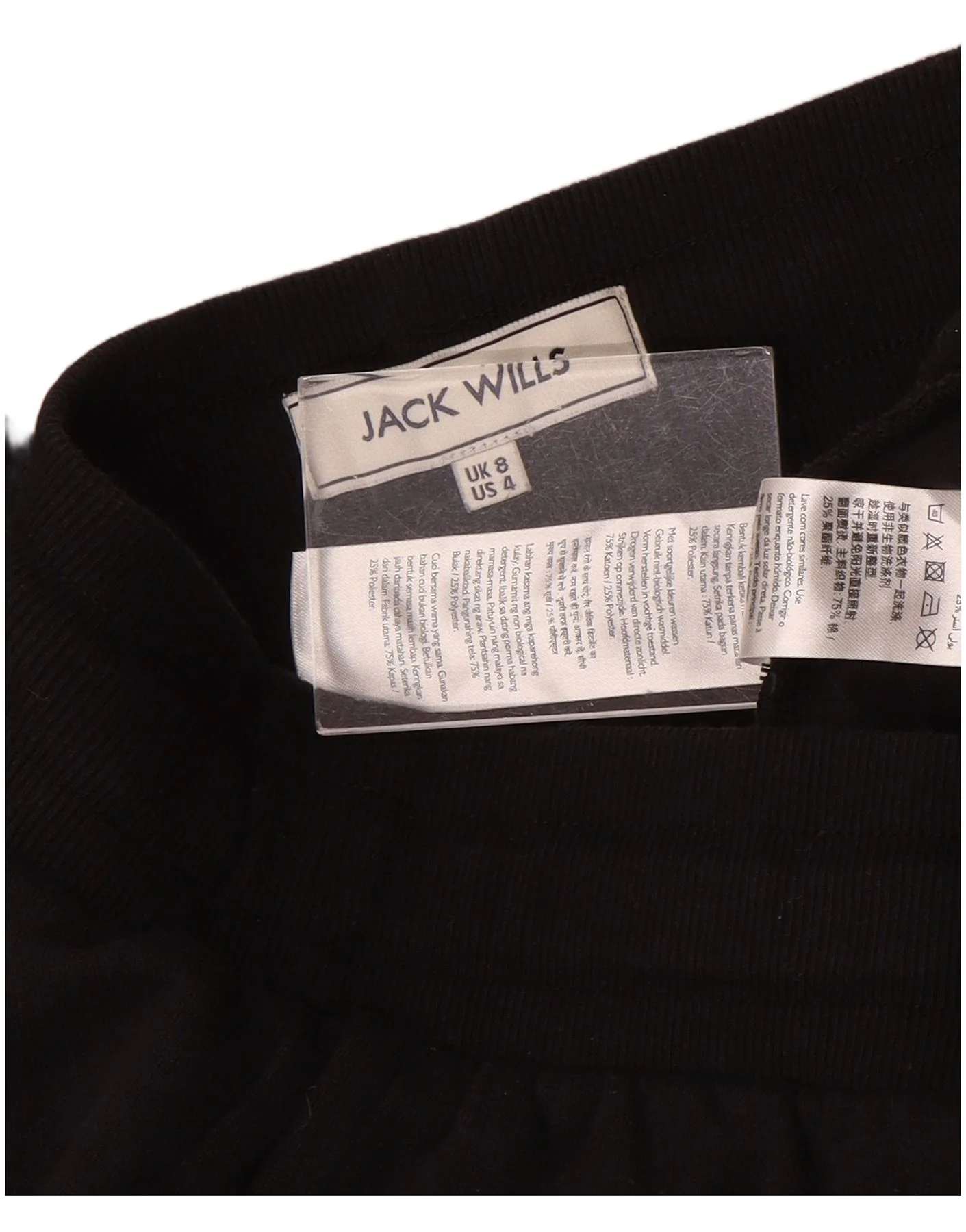 Jack Wills Womens Tracksuit Trousers Joggers UK 8 Small Black Cotton - Image 3