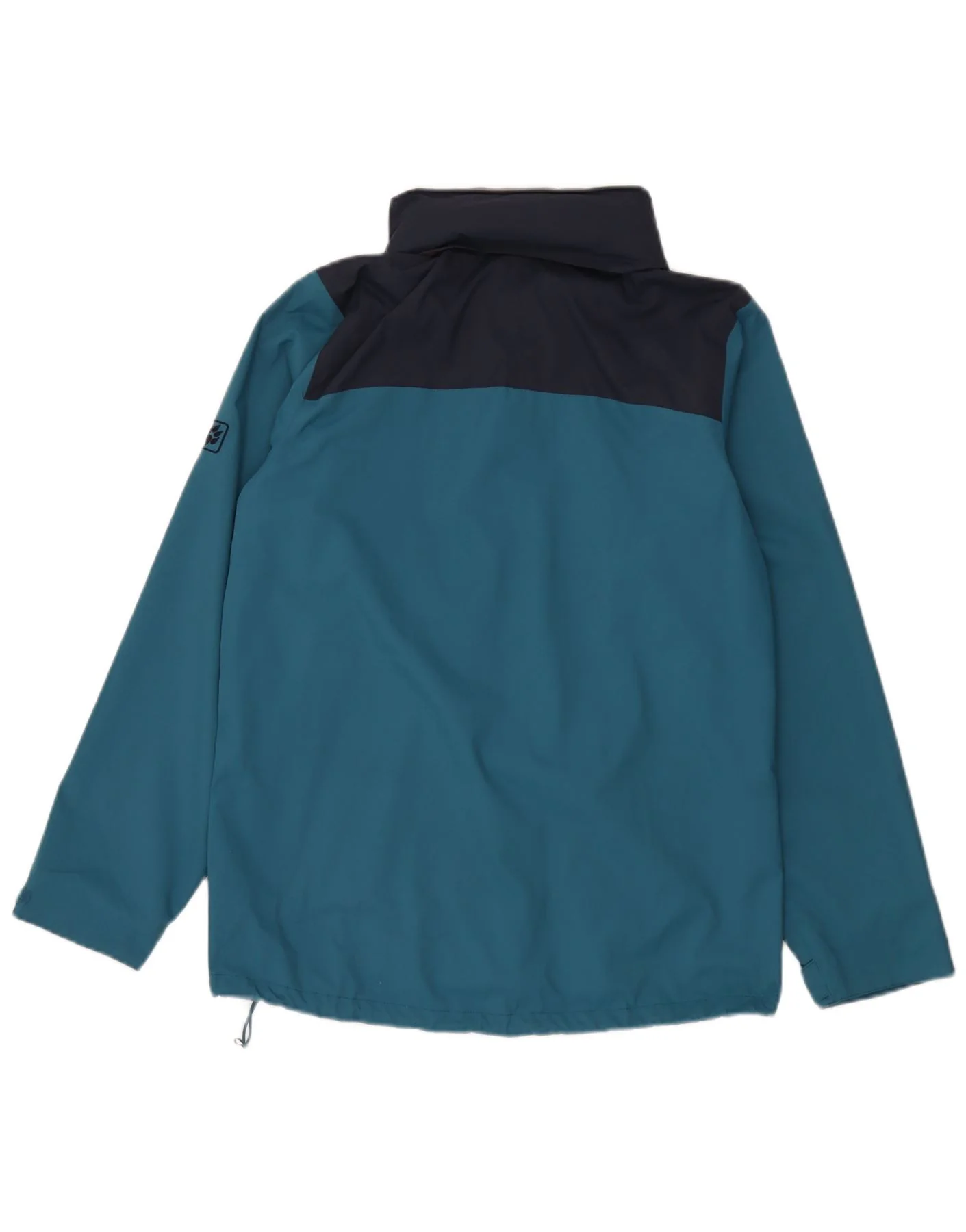 Jack Wolfskin Mens Hooded Rain Jacket UK 34 Small Blue Colourblock - Image 2