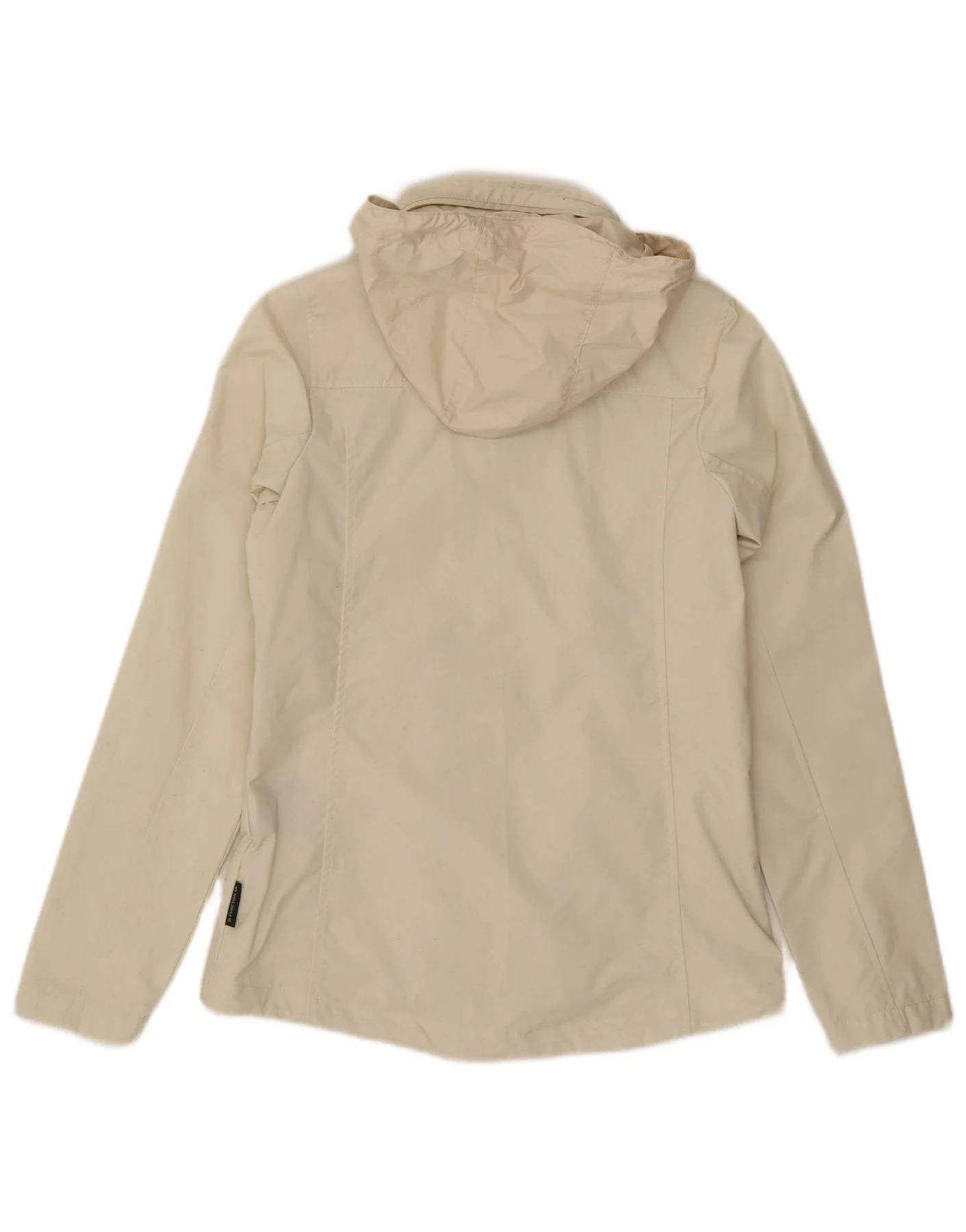 Jack Wolfskin Womens Hooded Rain Jacket UK 6 XS Off White Polyester - Image 2