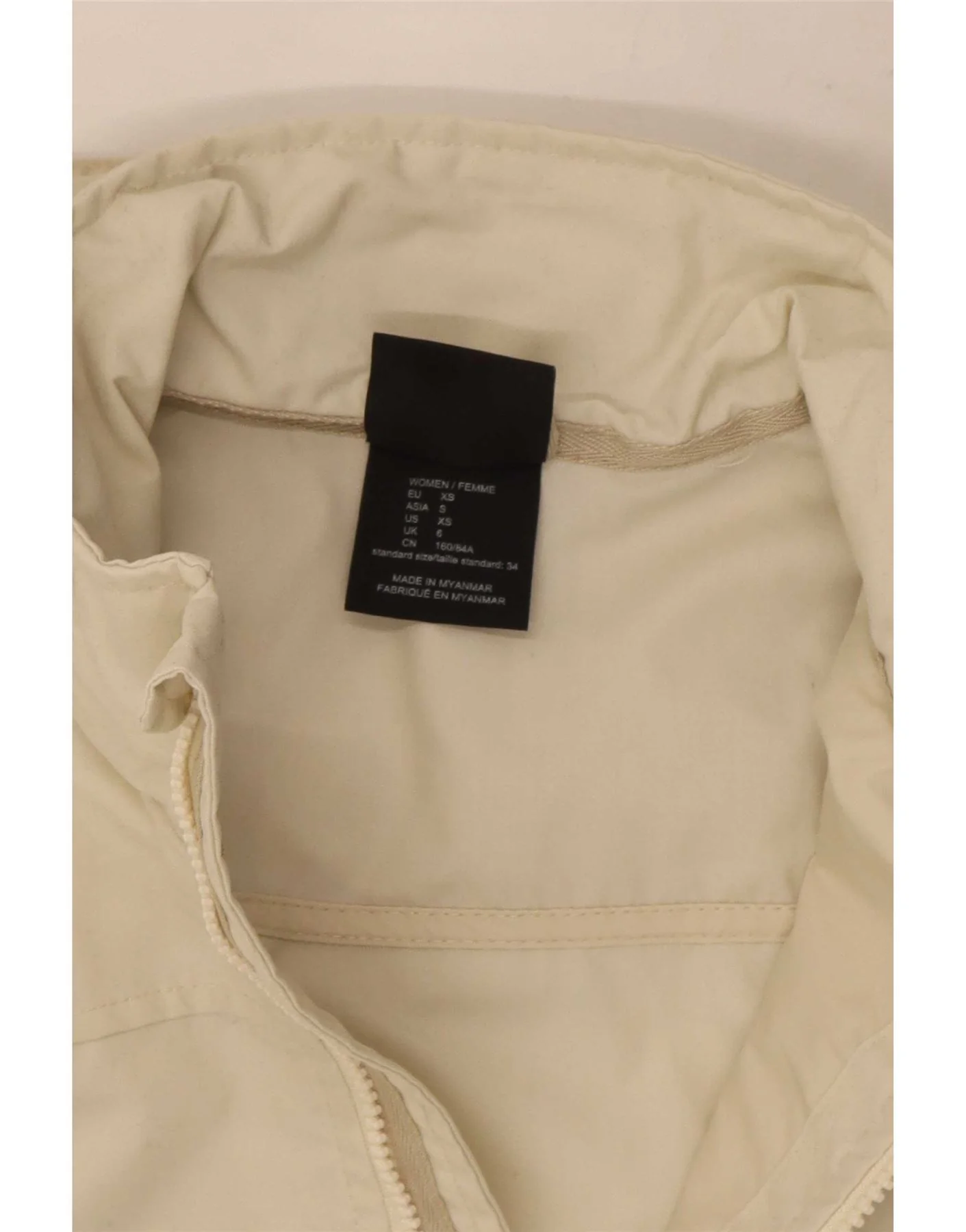 Jack Wolfskin Womens Hooded Rain Jacket UK 6 XS Off White Polyester - Image 3