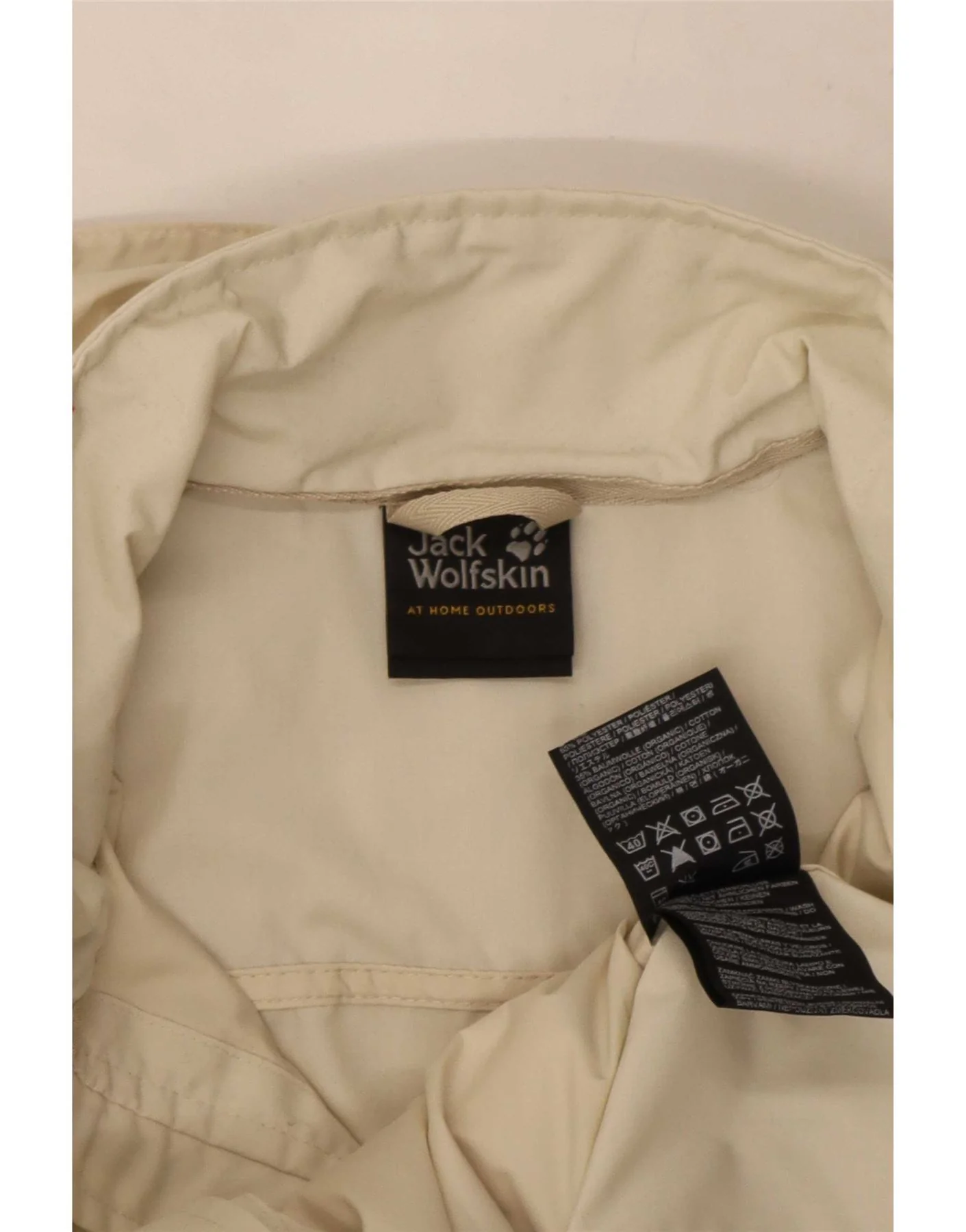 Jack Wolfskin Womens Hooded Rain Jacket UK 6 XS Off White Polyester - Image 4