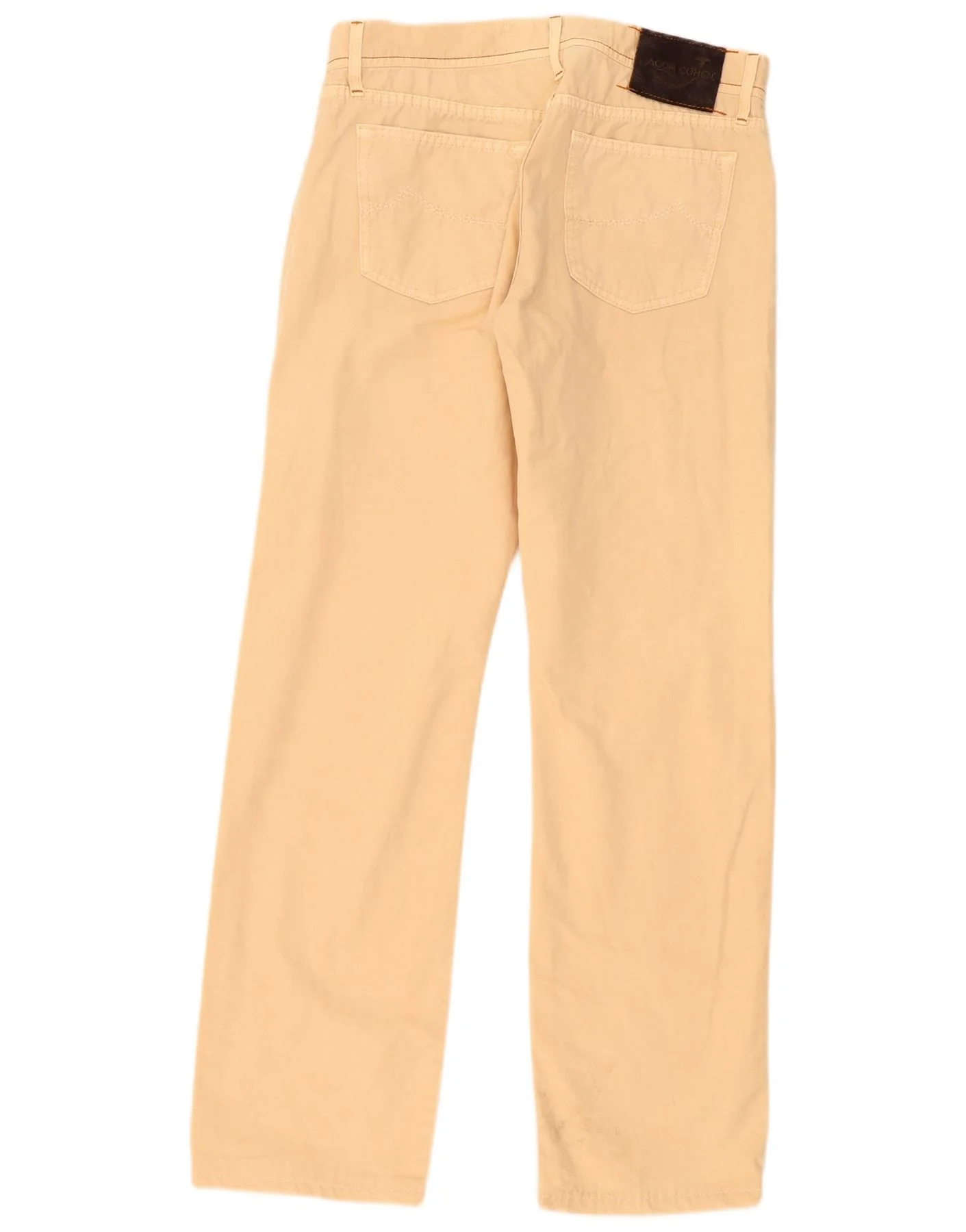 Jacob Cohen Mens Straight Casual Trousers W35 L33 Beige Cotton - Image 2