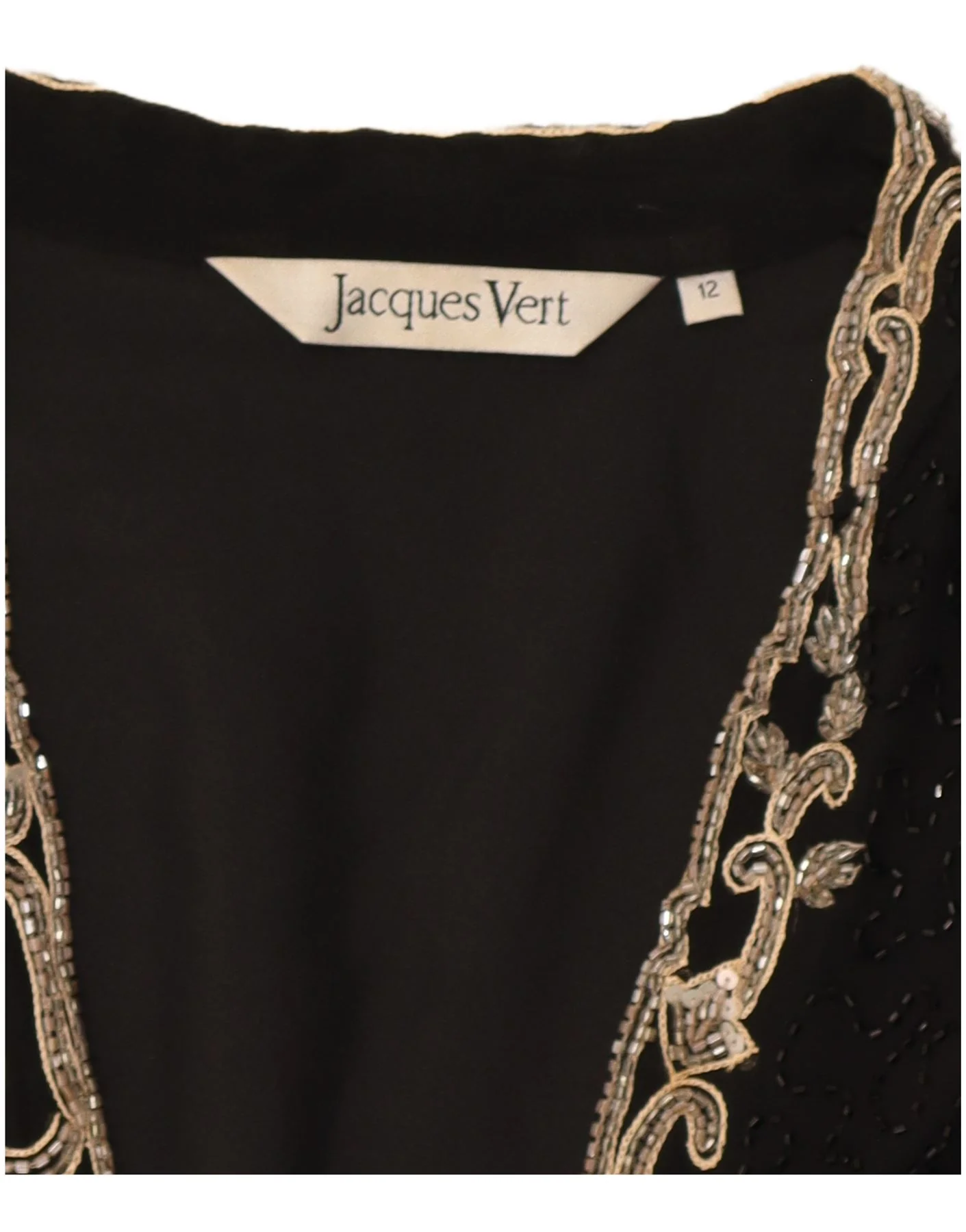 Jacques Vert Womens Evening 3/4 Sleeve Cardigan Top UK 12 Medium Black - Image 3