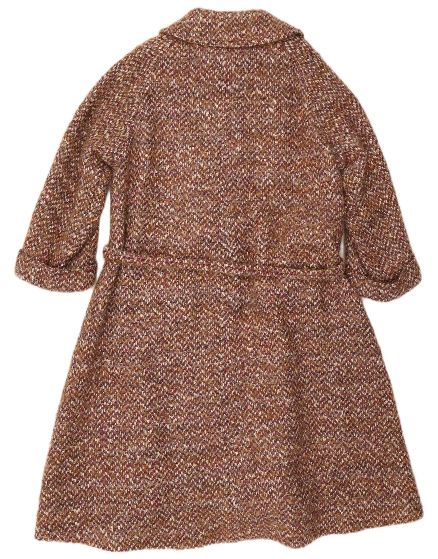 Jaeger Womens Oversized Overcoat UK 14 Large Brown Flecked Wool - Image 2