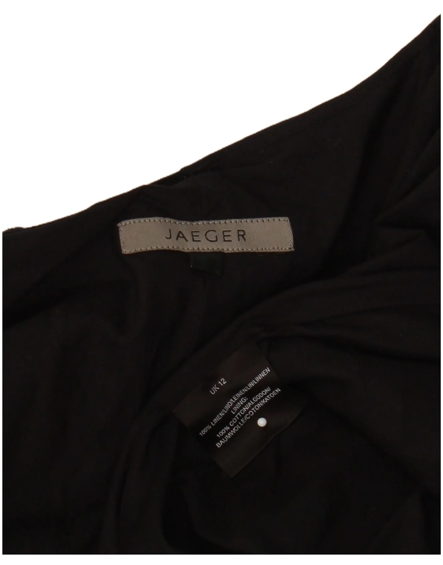 Jaeger Womens Sleeveless Maxi Dress UK 12 Medium Black Floral Linen - Image 3